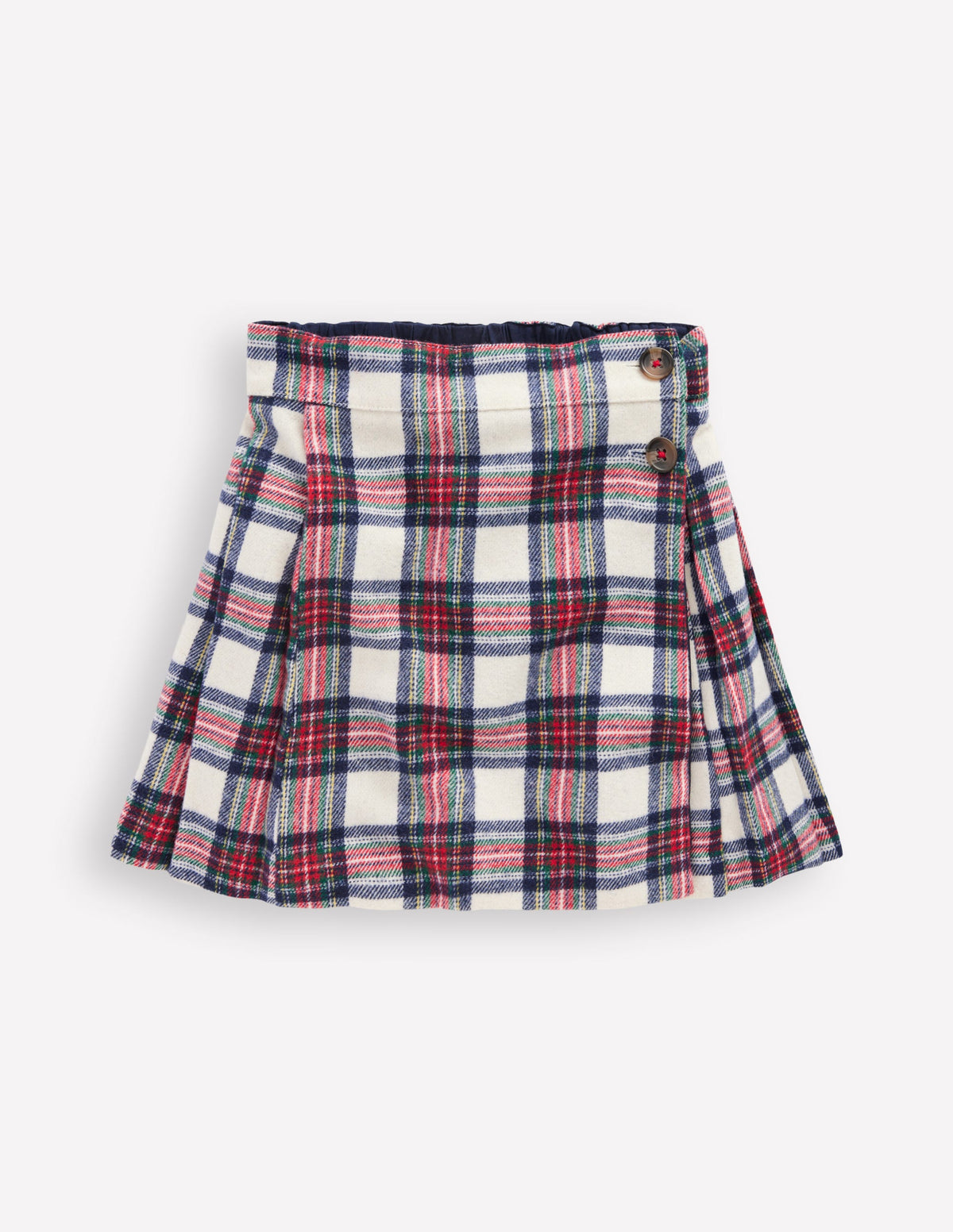Fully Lined Button Kilt-Red and Soft Ivory Tartan - Image 2