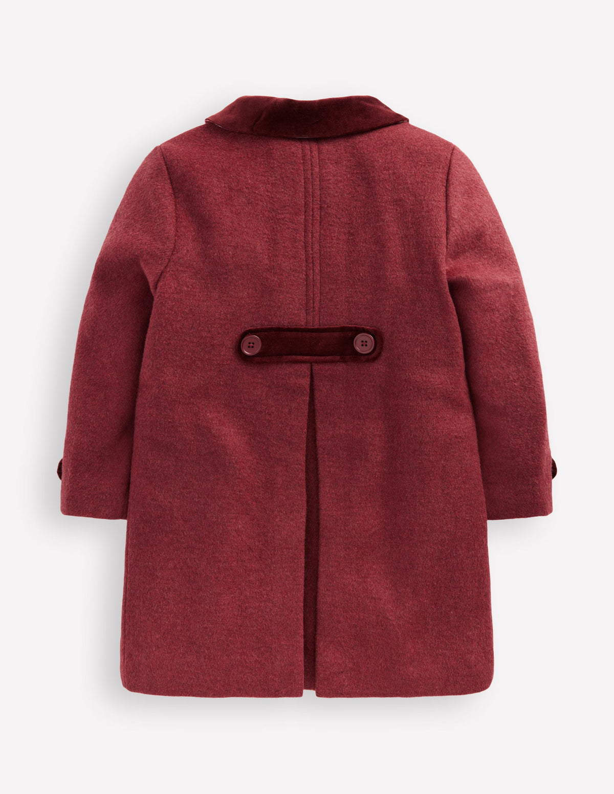 Wool Blend Coat-Chestnut Swan Embroidery-2