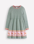 Fair-Isle-Strickkleid-Eukalyptus Rentier Fair-Isle
