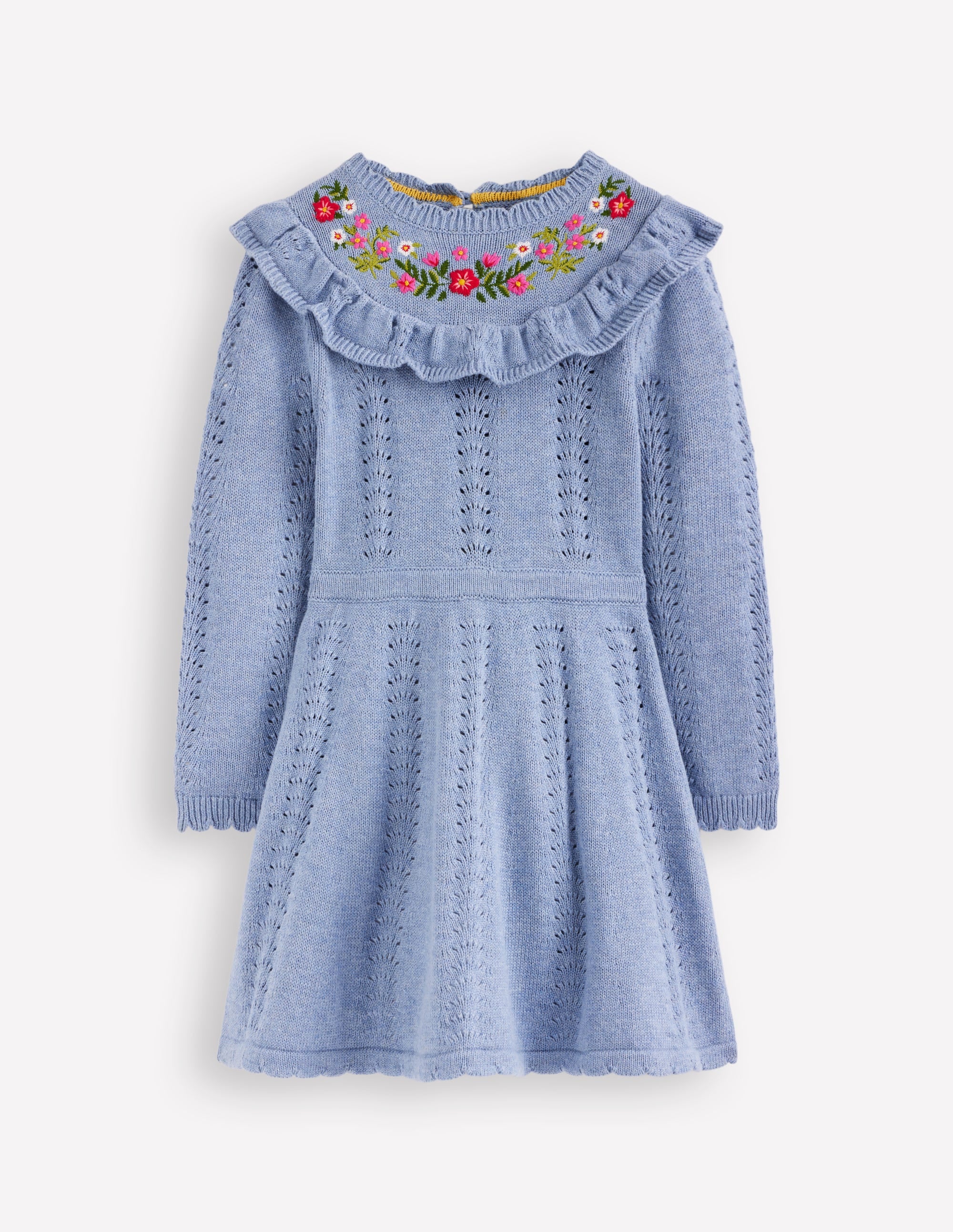 Pointelle-Strickkleid-Gletschersee Meliert - Image 1