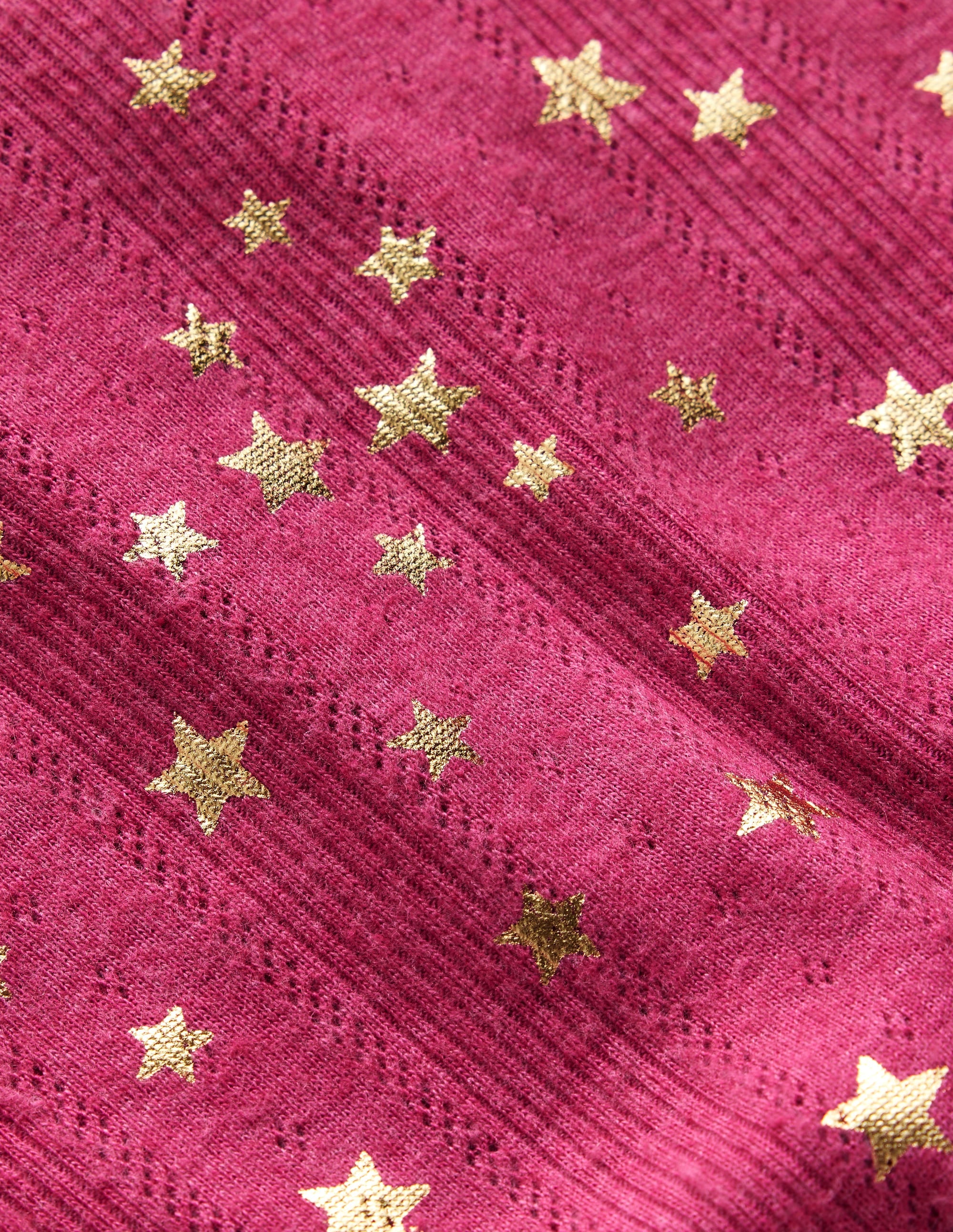 Pointelle-Oberteil mit Rüschenärmeln-Kirschkonfitüre - Image 3