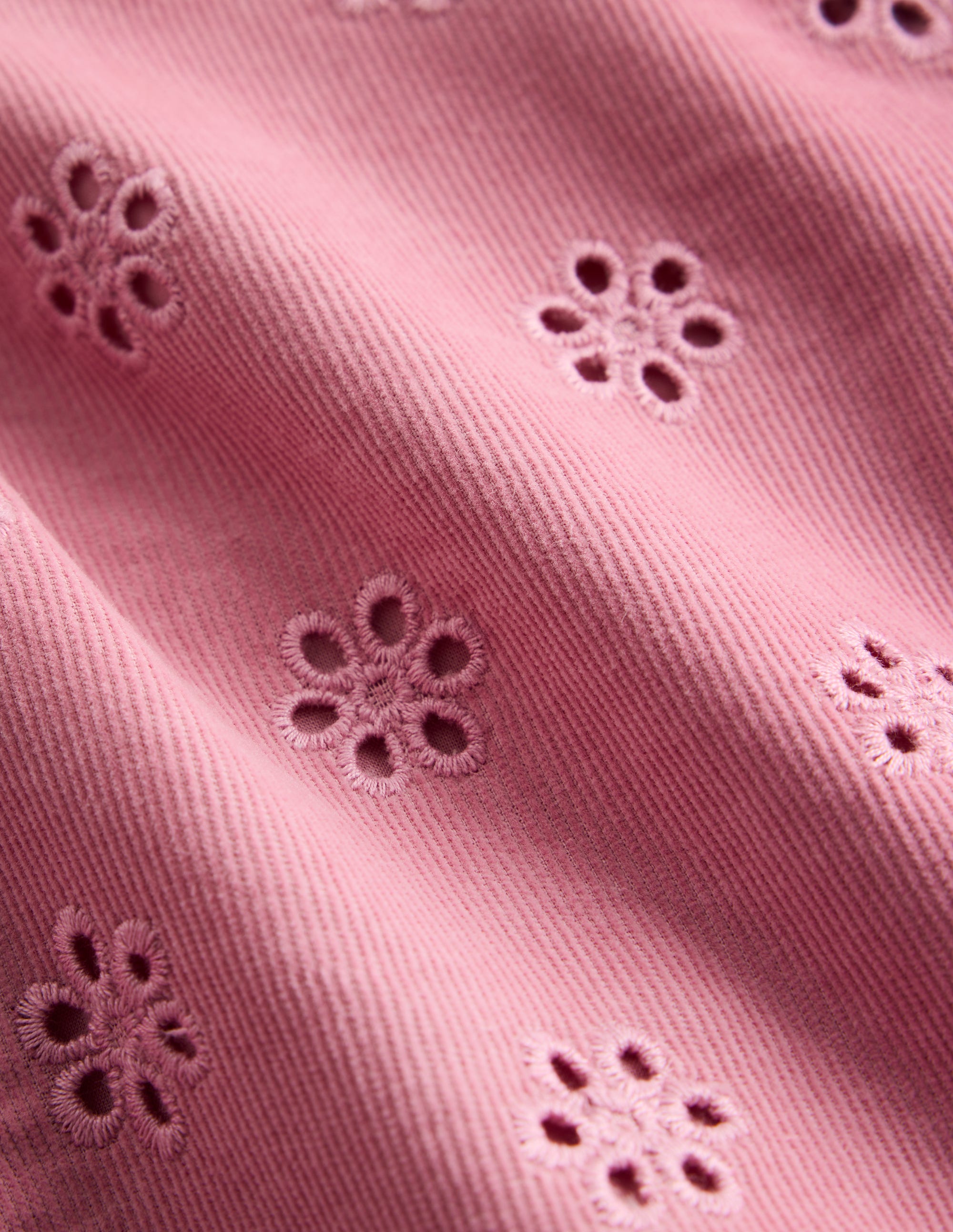 Cord-Kleid mit Lochstickerei-Rosa Schleier - Image 3