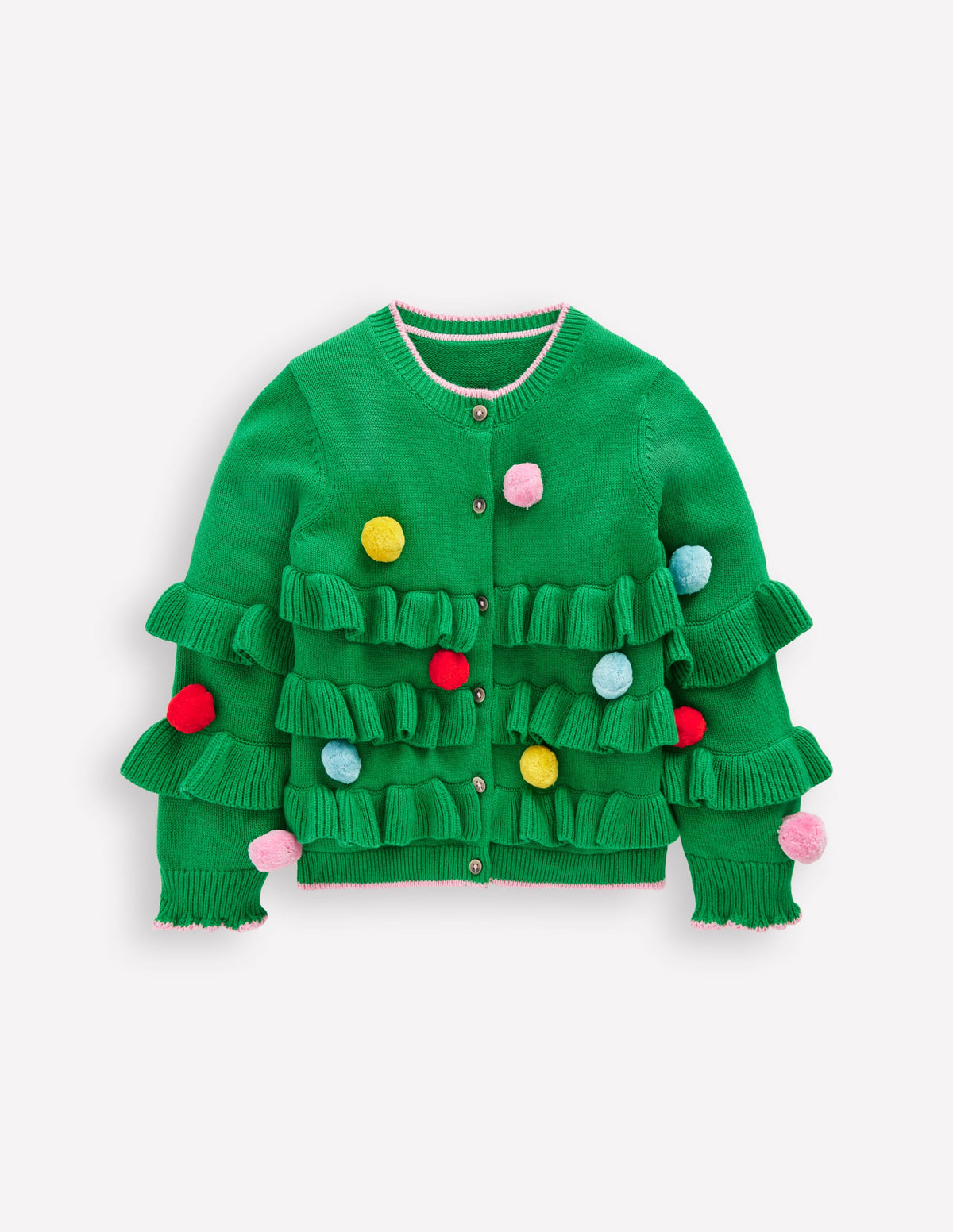 Festliche Strickjacke mit Logo-Sattes Smaragdgrün Weihnachtsbaum - Image 1