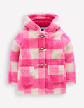 Teddyfell-Dufflecoat-Azaleenrosa Vichykaro