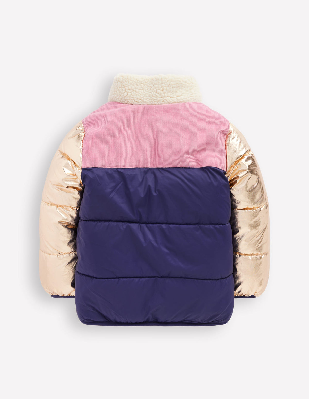 Kuschelige Pufferjacke-Metallic Blockfarben-7