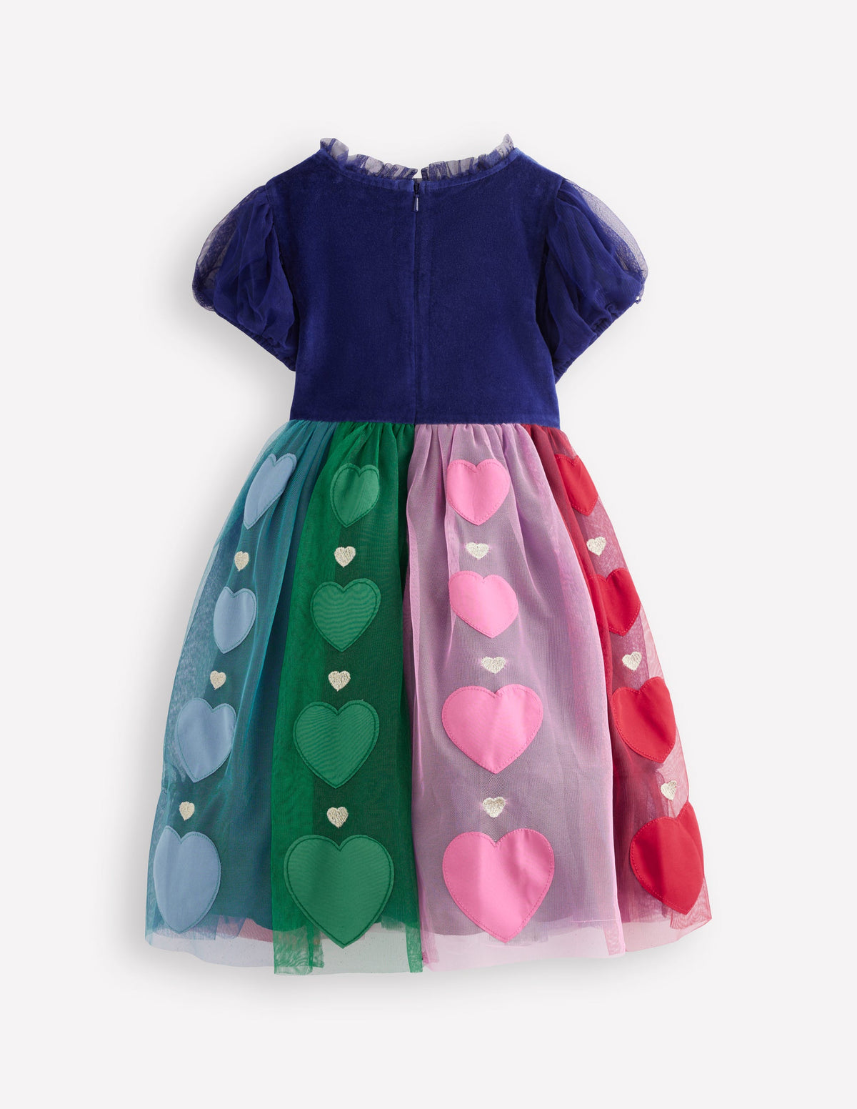 Kleid aus Samt und Tüll für besondere Anlässe-Schuluniform-Marineblau Herzen - Image 2
