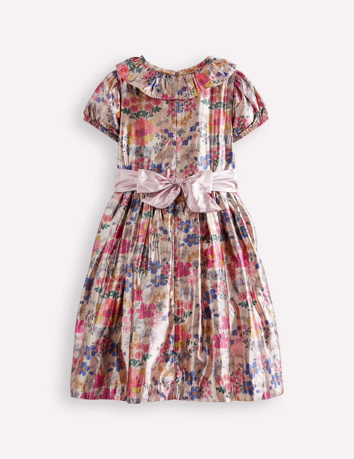 Ausgestelltes Partykleid-Metallic  Blumenmuster-Gobelin-2
