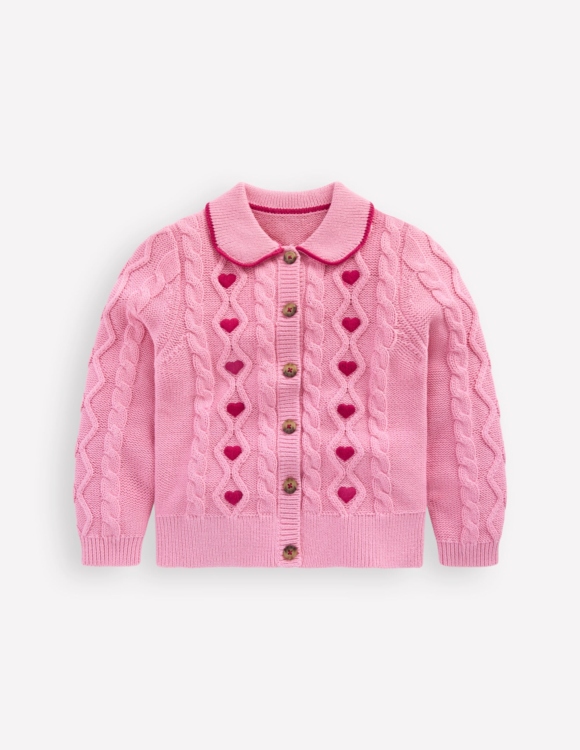 Strickjacke mit Zopfmuster-Kirschblütenrosa - Image 1