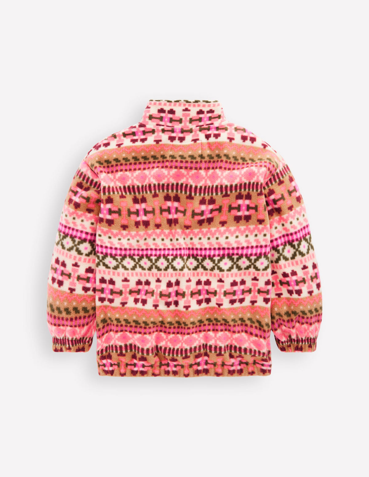 Gemütlicher Fleecepullover mit geometrischem Muster-Rosa Geometrisches Aztekenmuster-2