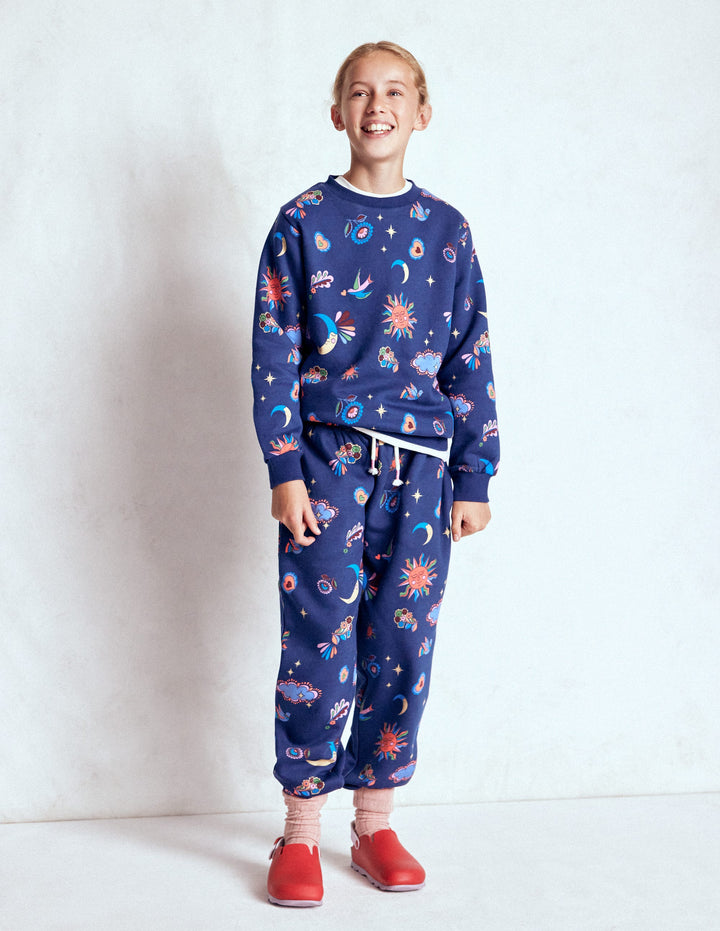 Bequeme Jogginghose mit Druck-Schuluniform-Marineblau Himmlisch