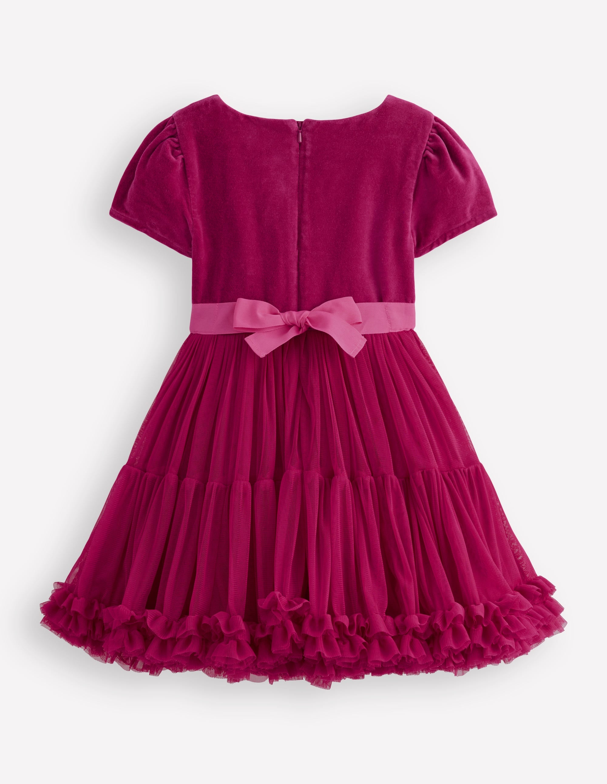 Tüllkleid mit Velours für besondere Anlässe-Kirschkonfitüre - Image 2