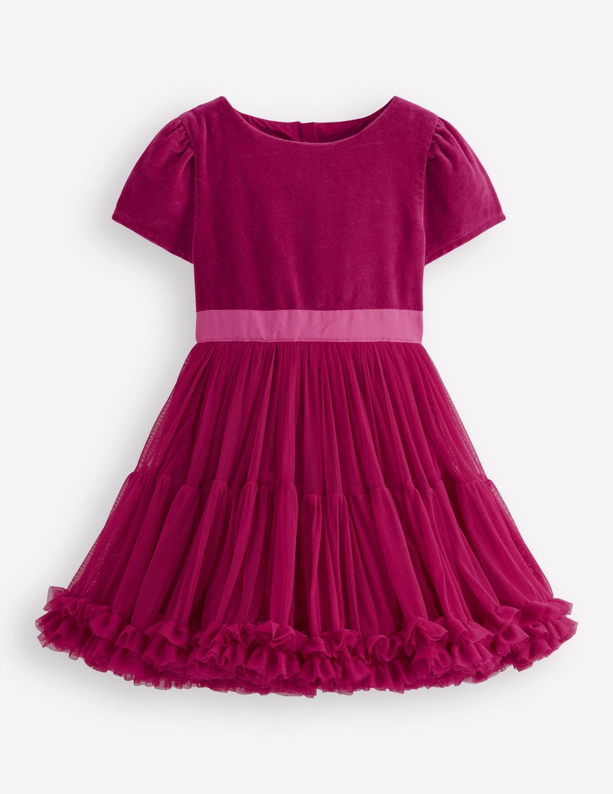 Tüllkleid mit Velours für besondere Anlässe-Kirschkonfitüre - Image 1