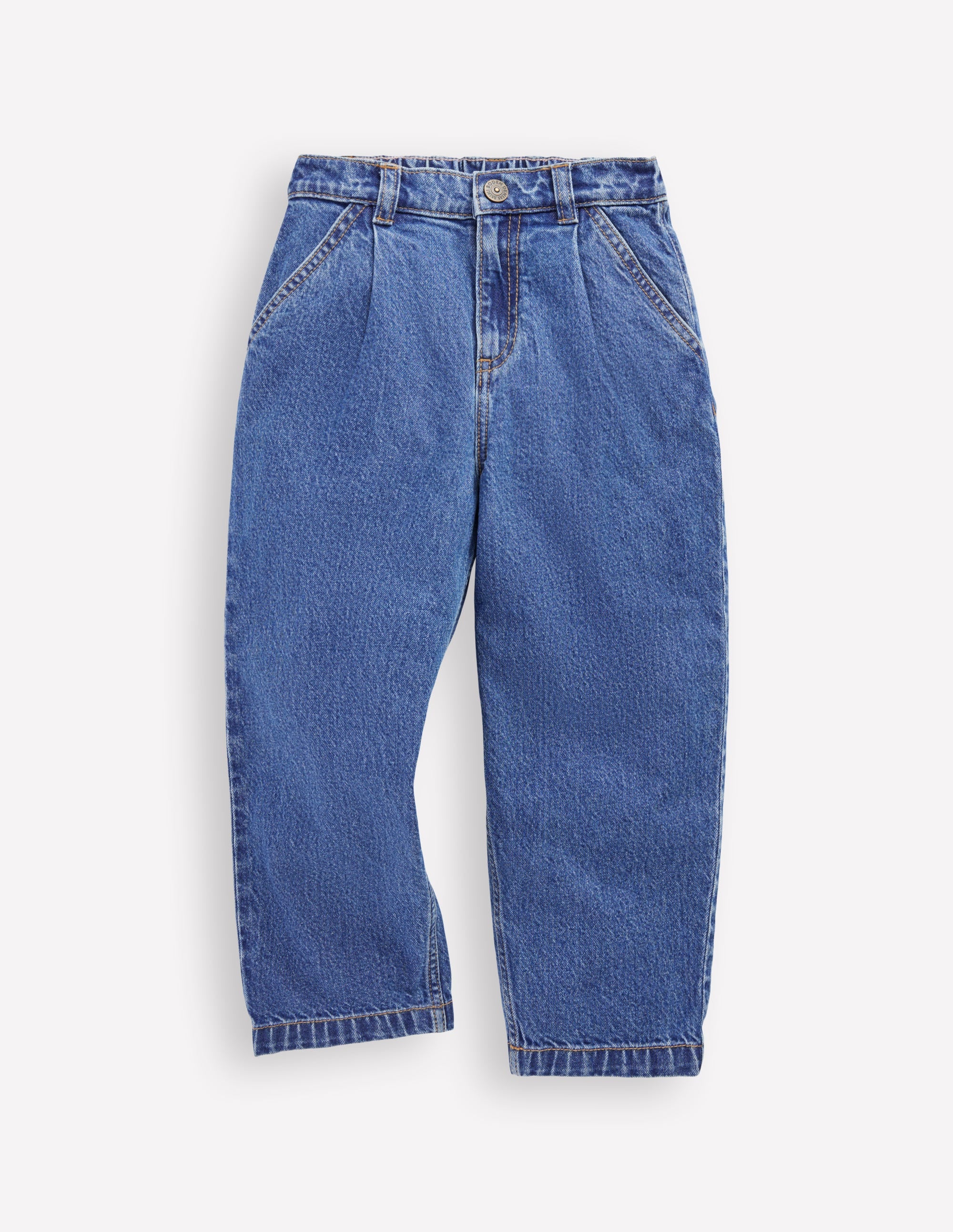 Jeans mit Faltendetail-Mittlere Mischung Denim - Image 5