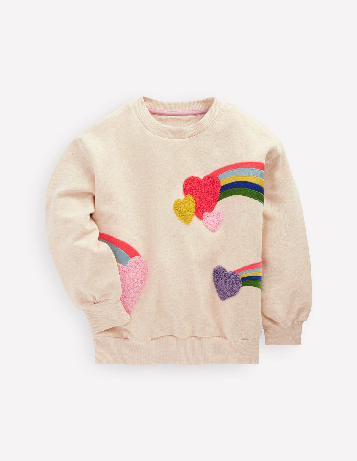 Bobbie Sweatshirt mit Applikation-Naturweiß Regenbogen - Image 1