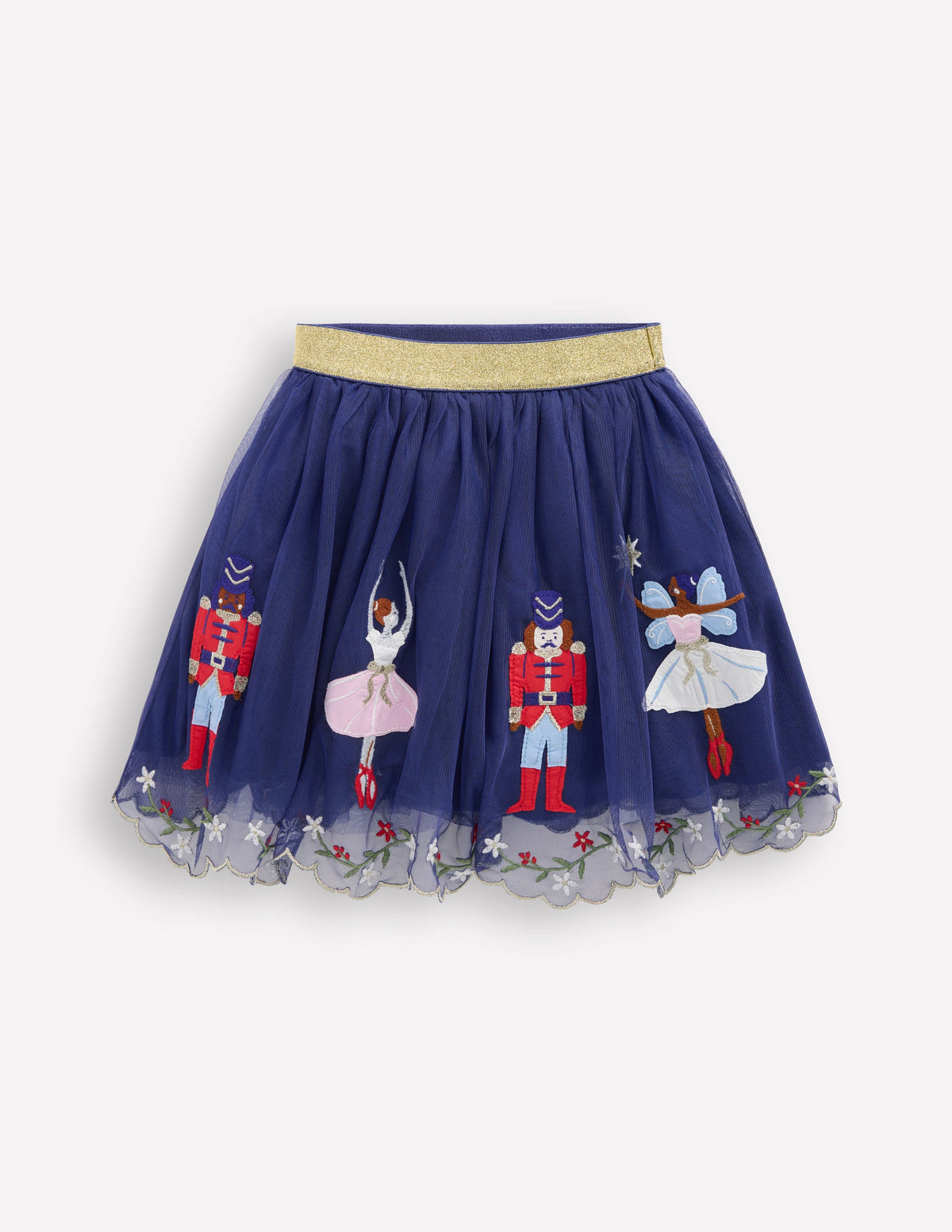 Appliqué Tulle Skirt-Starboard Blue Nutcracker-1