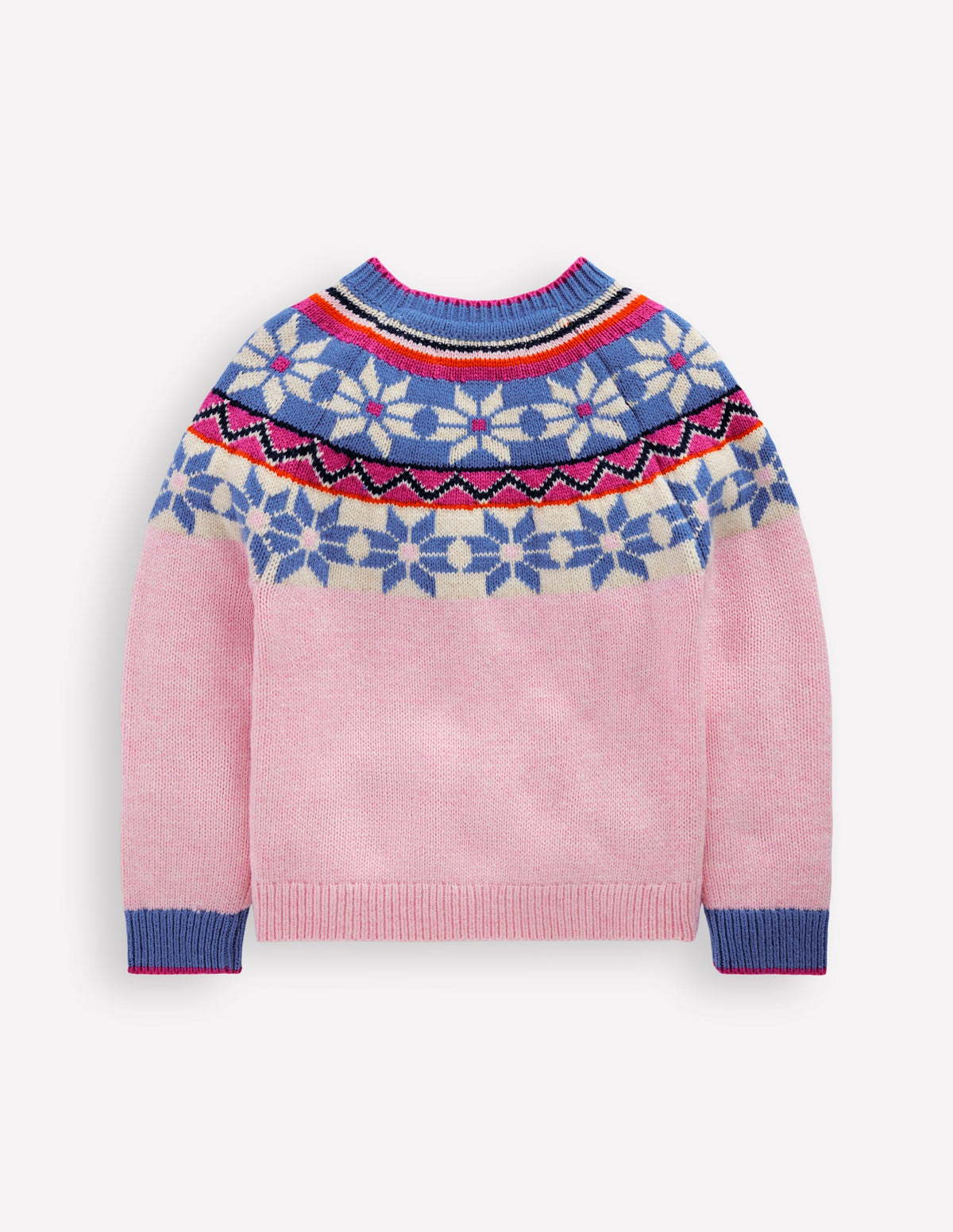 Eleanor Fair-Isle-Pullover-Geblümt Rosa-3