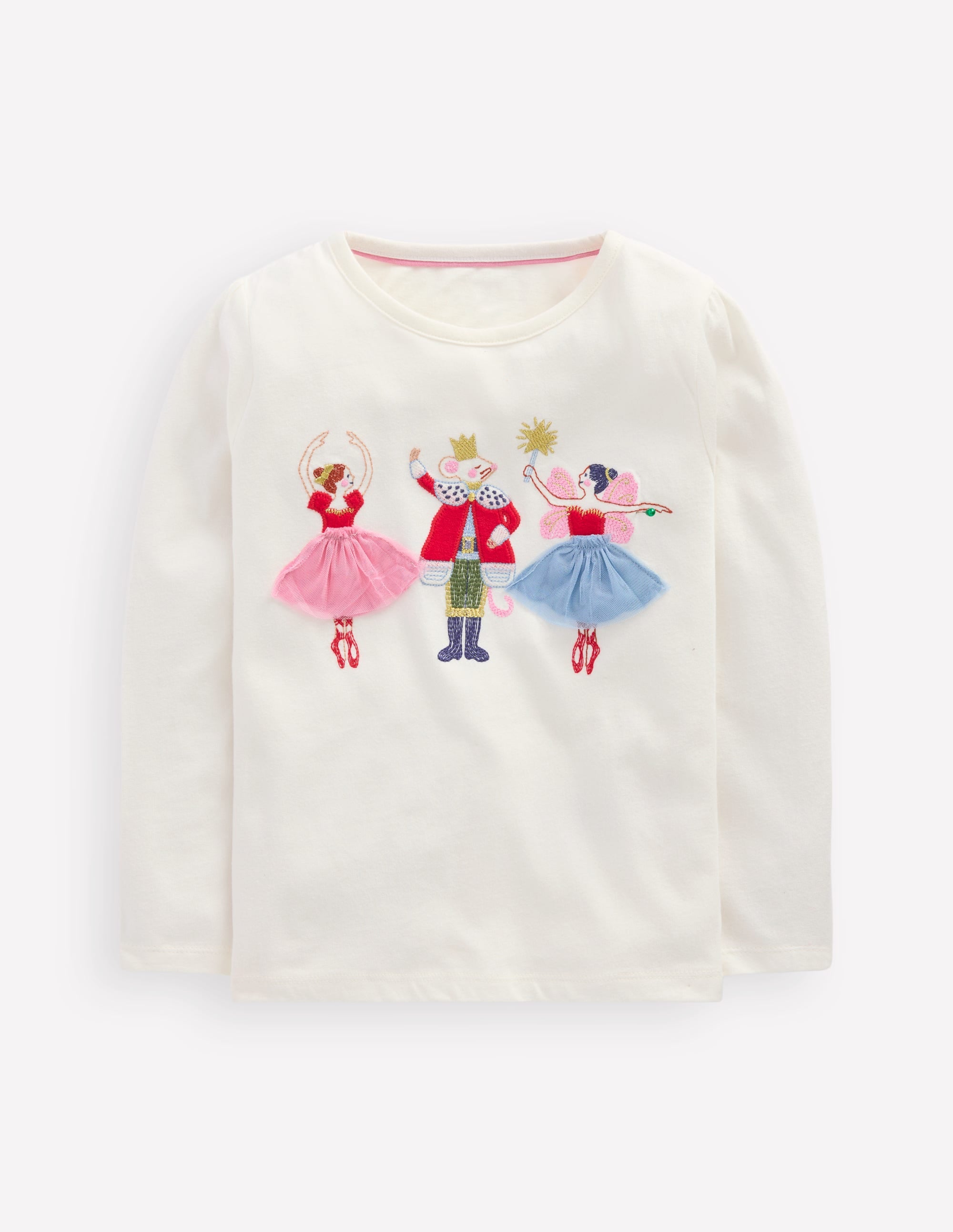 Puff Sleeve Appliqué  T-shirt-Soft Ivory Nutcracker - Image 1