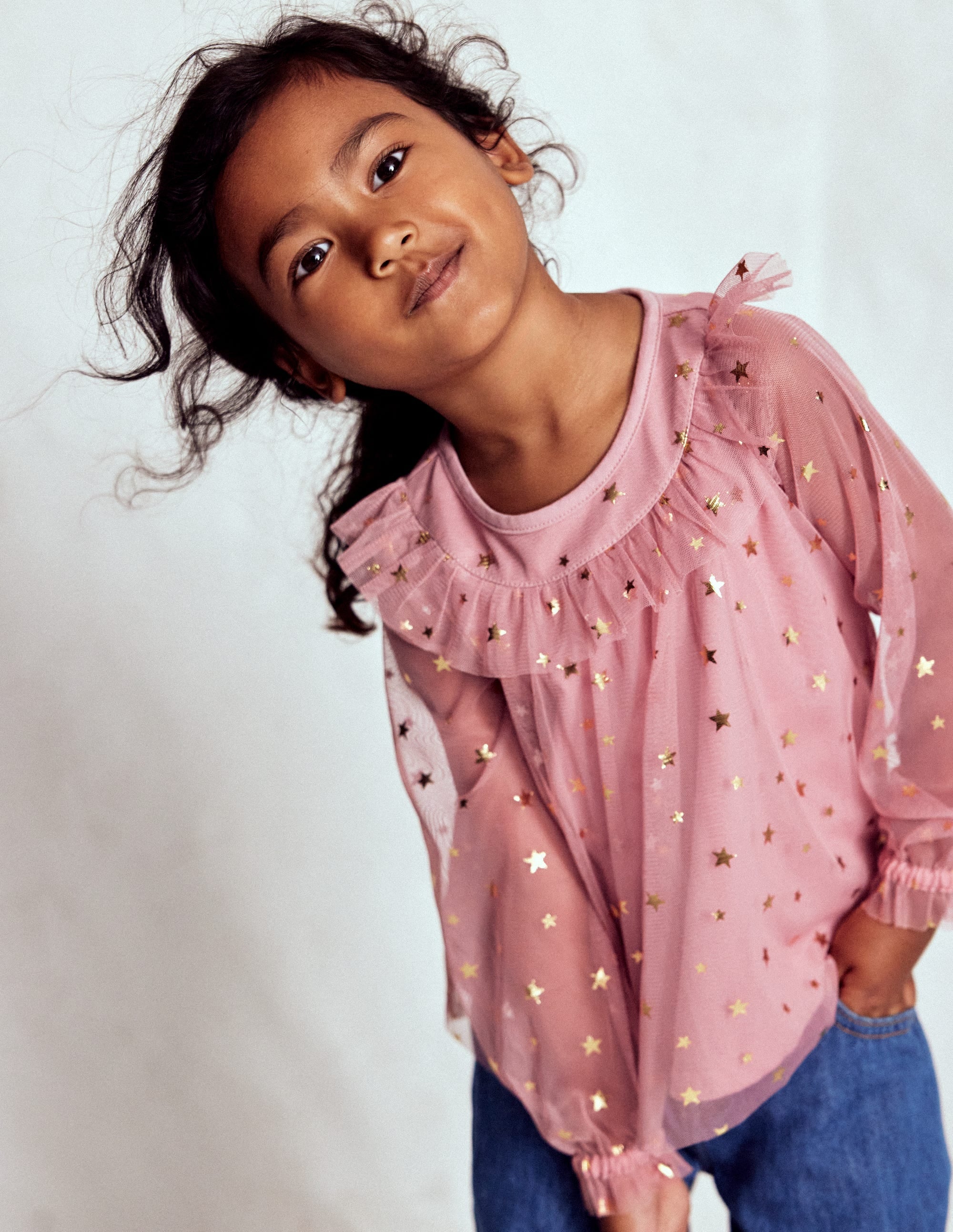 Tulle Party Top-Almond Pink Stars - Image 3