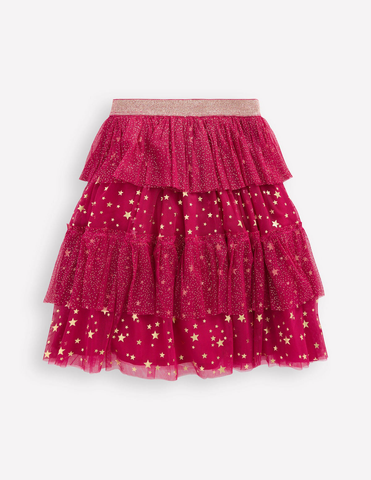 Jupe midi en tulle à volants-Confiture à la cerise - Image 5