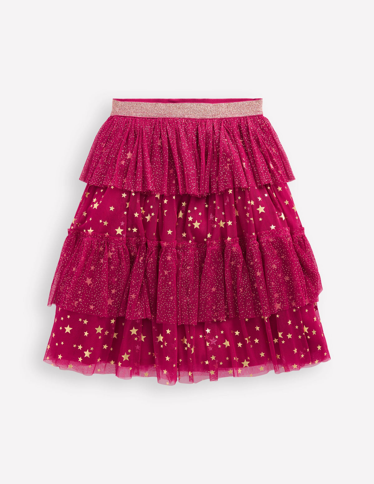 Jupe midi en tulle à volants-Confiture à la cerise - Image 4