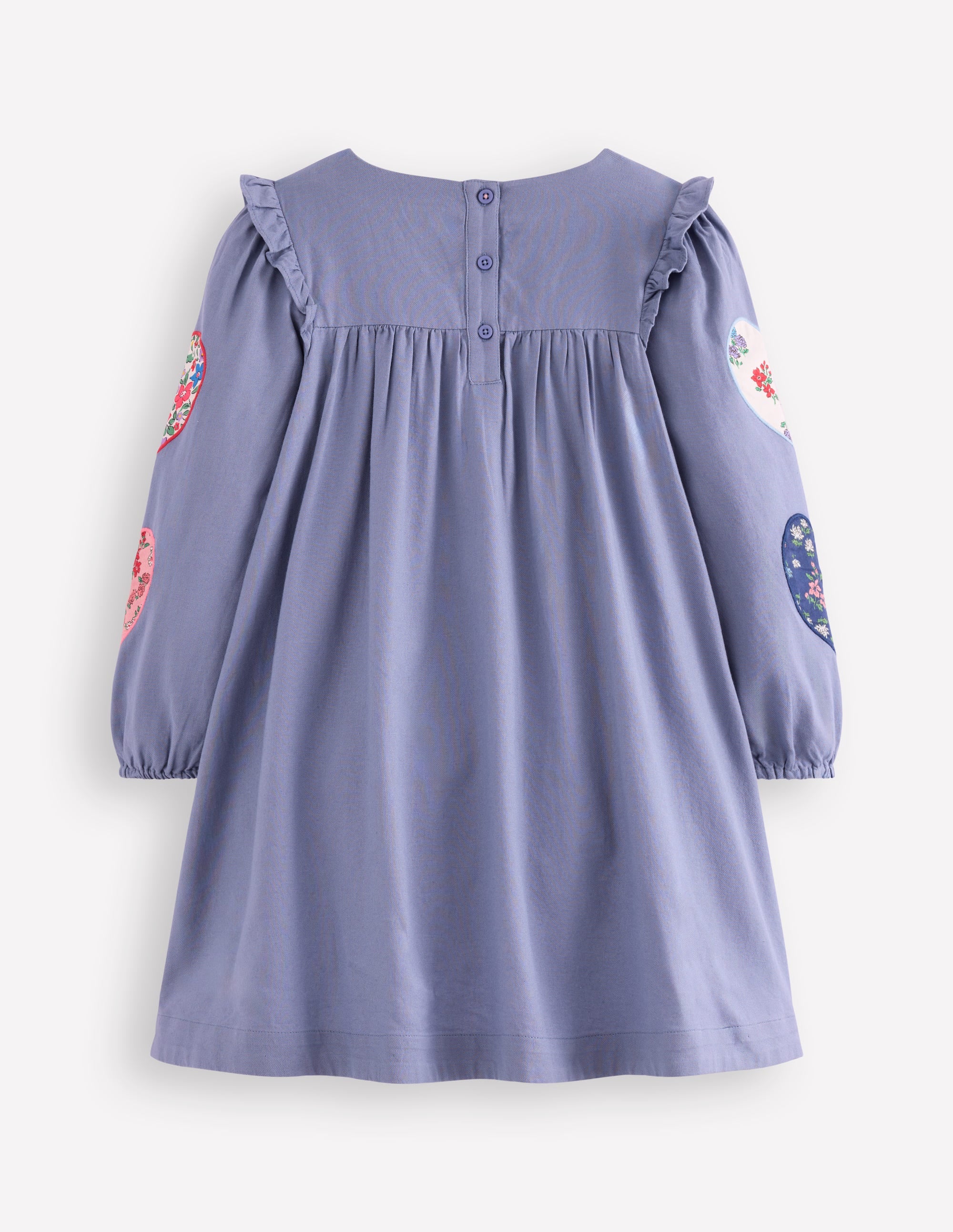 Kleid mit Herzapplikation-Staubblau Herzen - Image 3