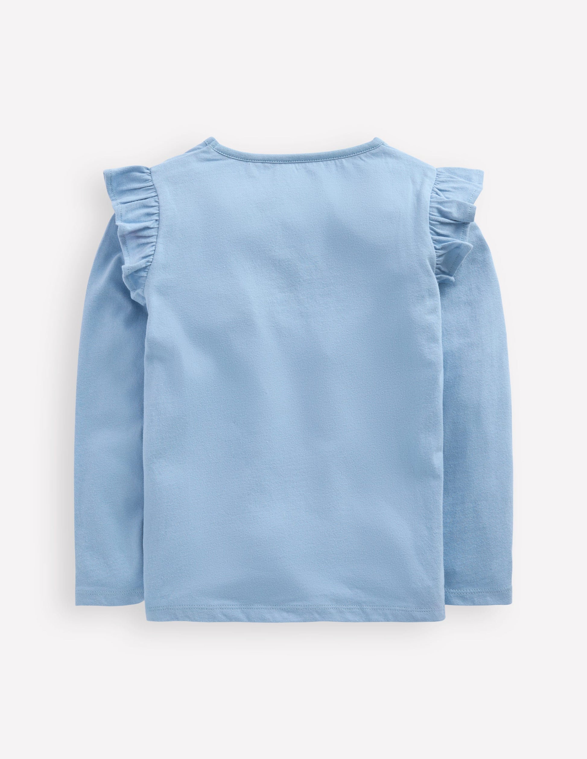 Langarmshirt mit Rüschenärmeln und Applikation-Blau Liebesvögel-2