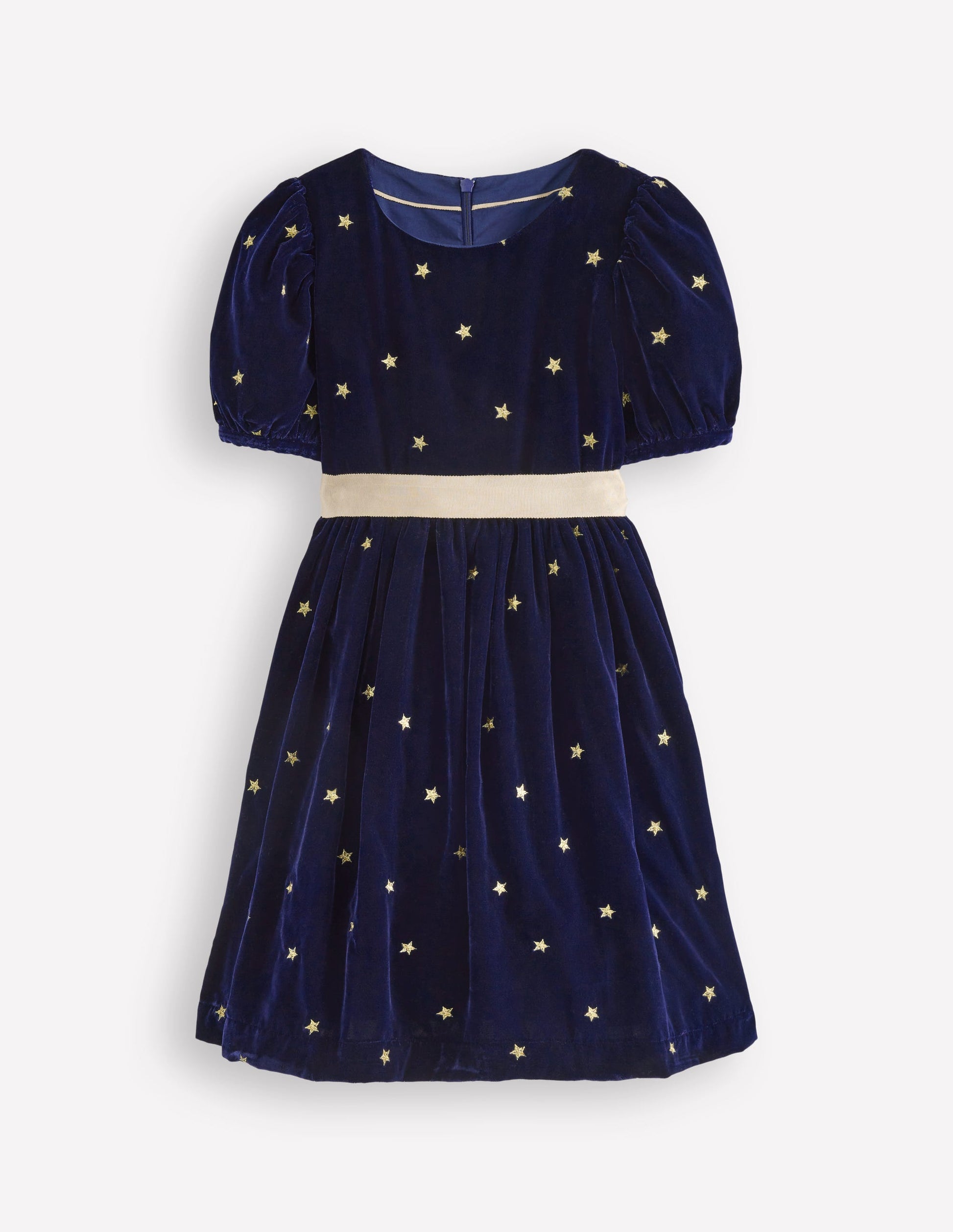 Samt-Partykleid-Schuluniform-Marineblau Gold Sterne-5