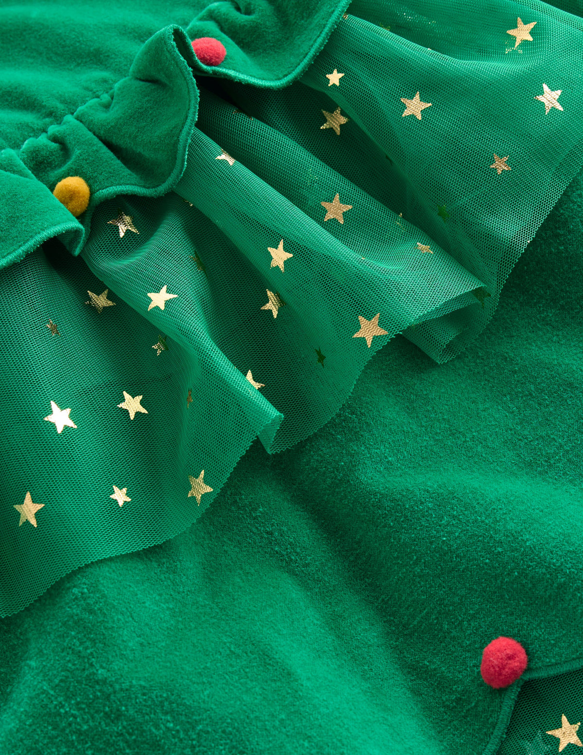 Tüllkleid mit Weihnachtsbaum-Waldgrün-3