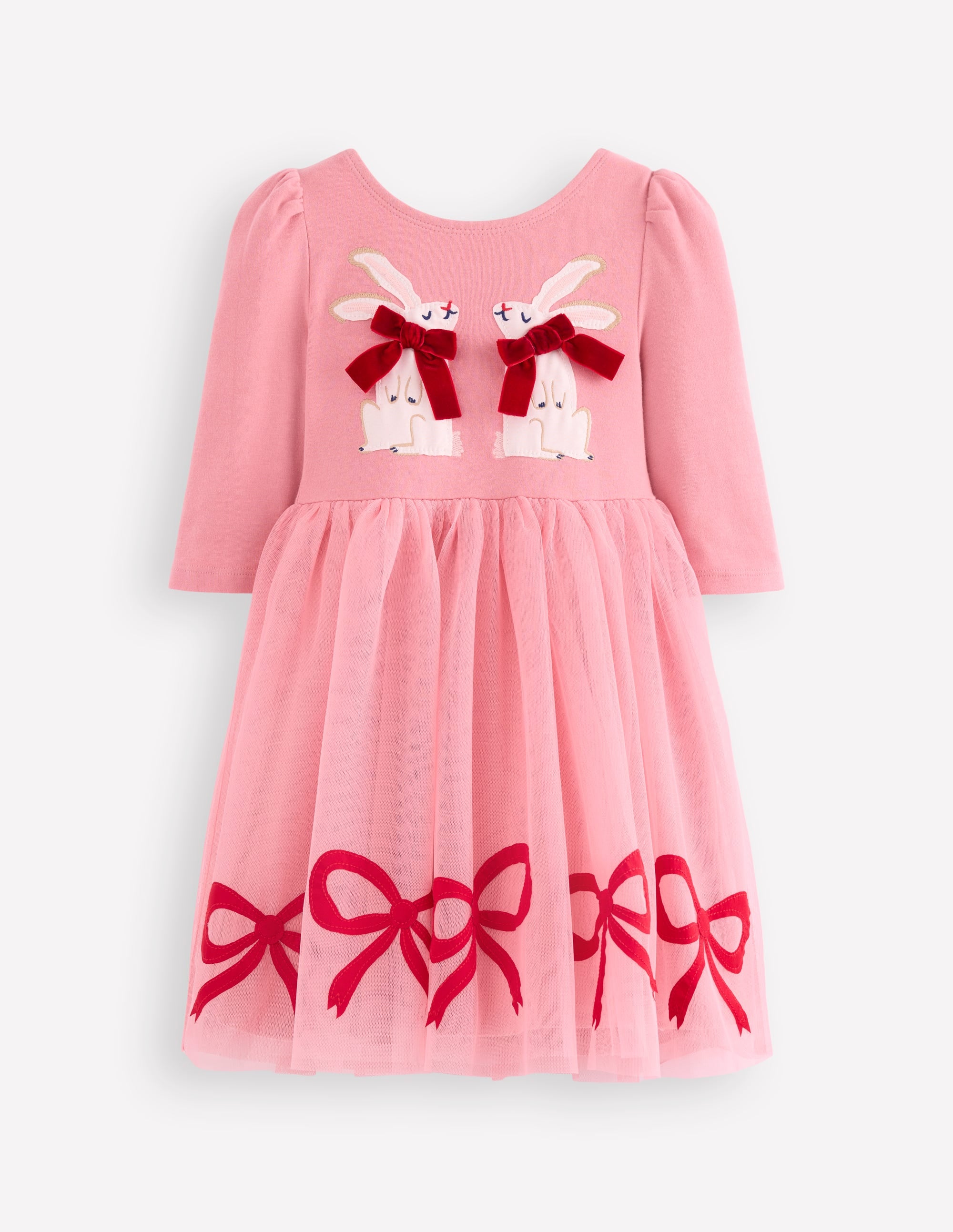 Tüllkleid mit Applikationen-Kaugummirosa Hasen - Image 1