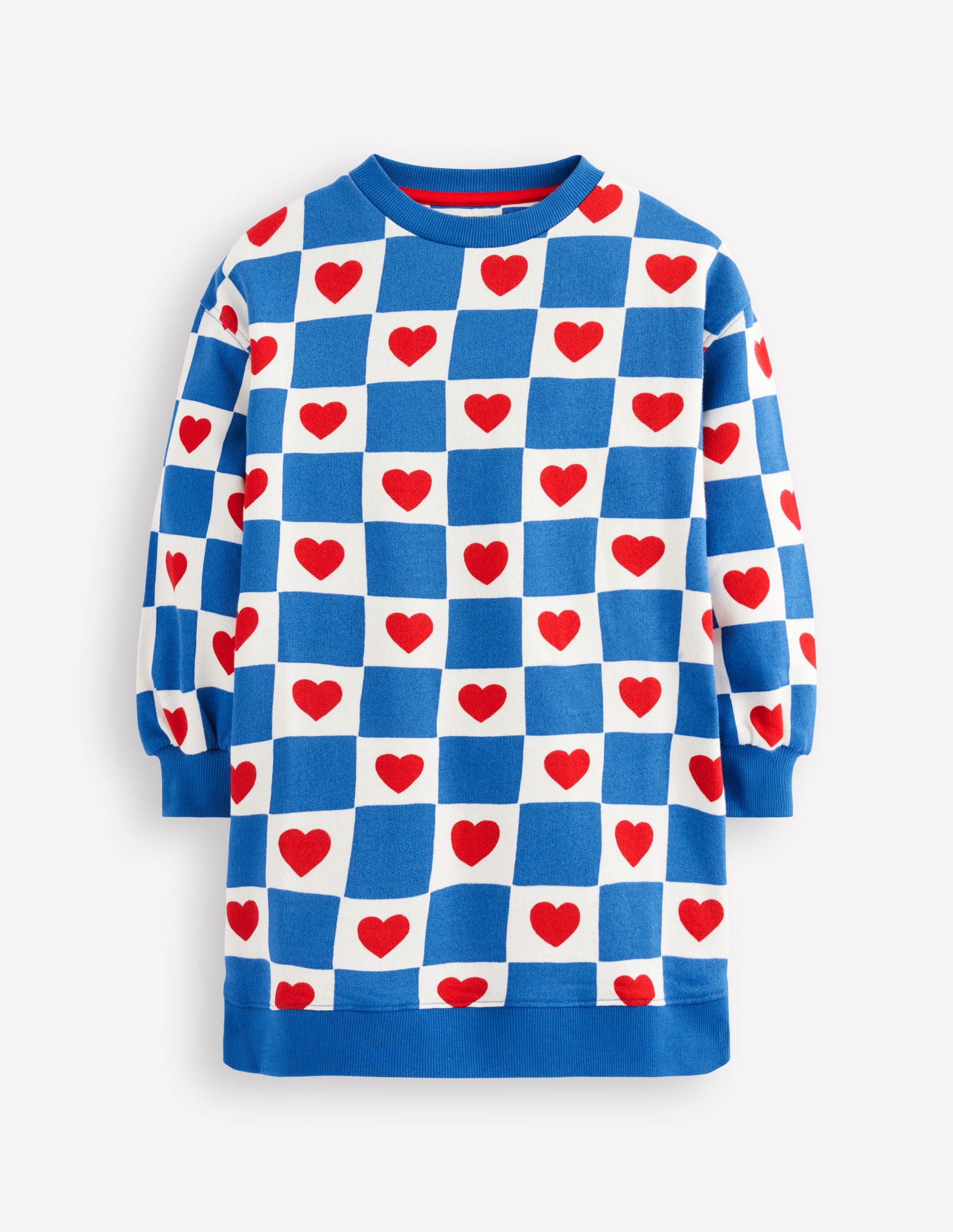 Lockeres Ami Sweatshirt-Kleid-Blau Herzstempel-3
