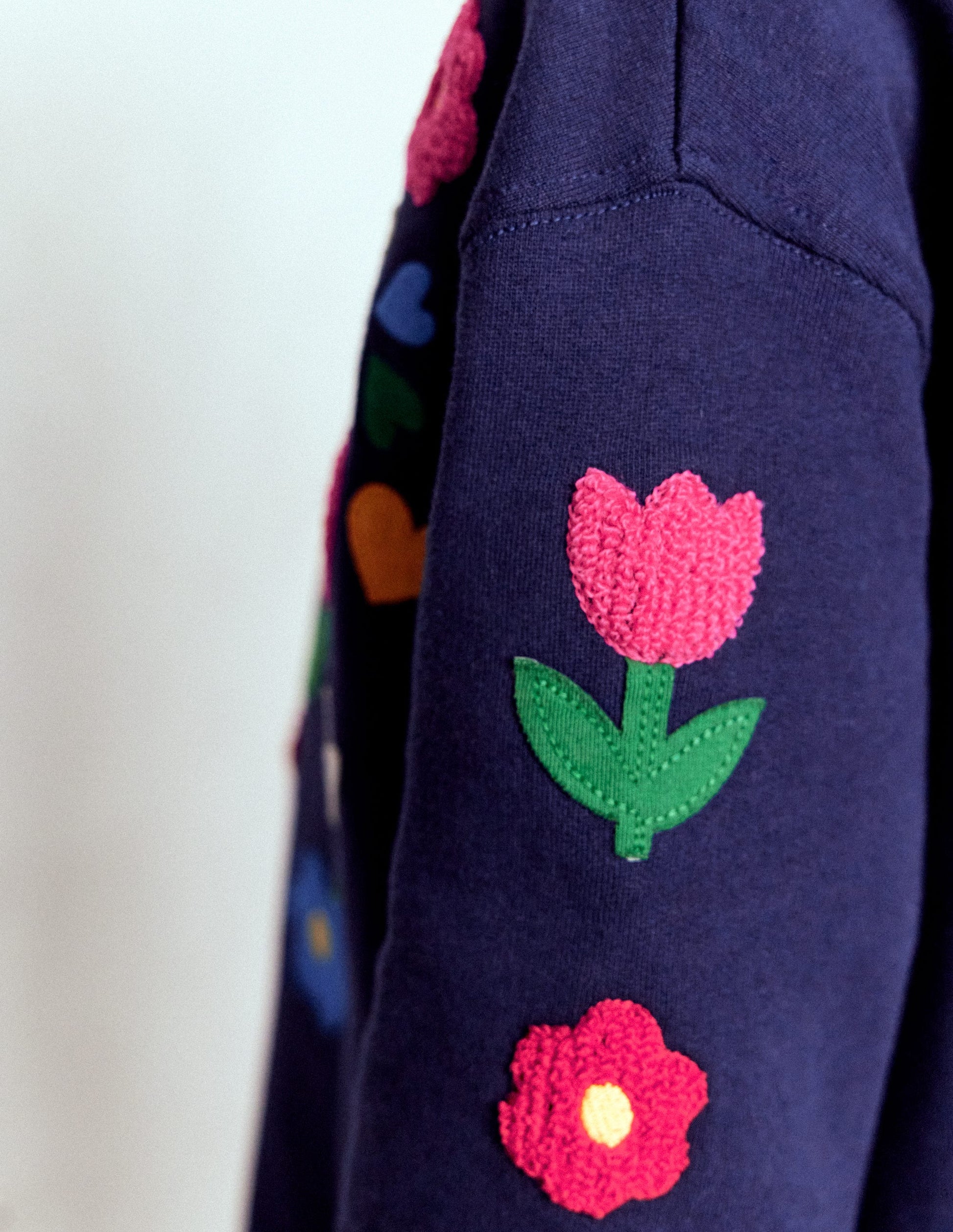 Lockeres Ami Sweatshirt-Kleid-Schuluniform-Marineblau Vögel-2
