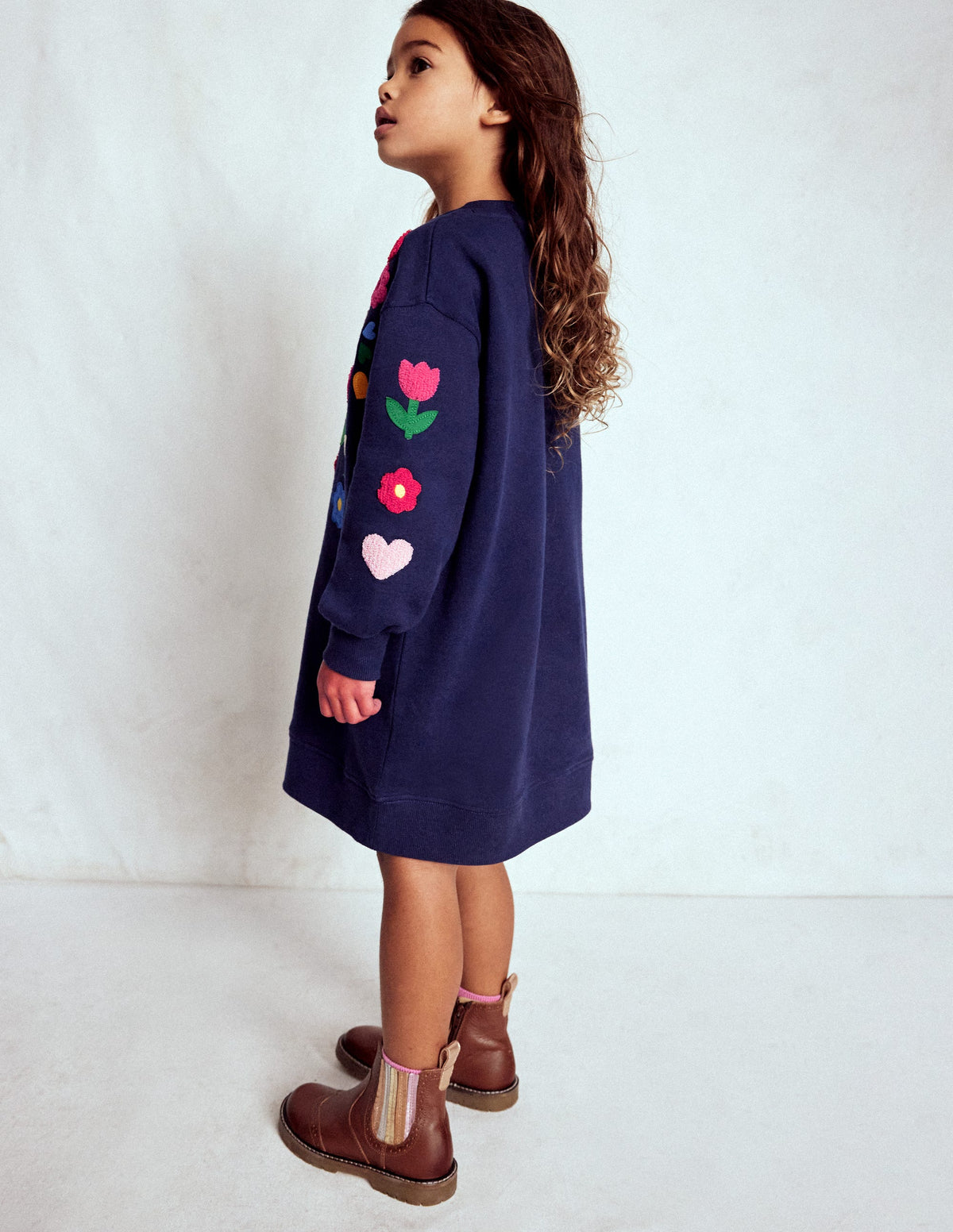 Lockeres Ami Sweatshirt-Kleid-Schuluniform-Marineblau Vögel - Image 3