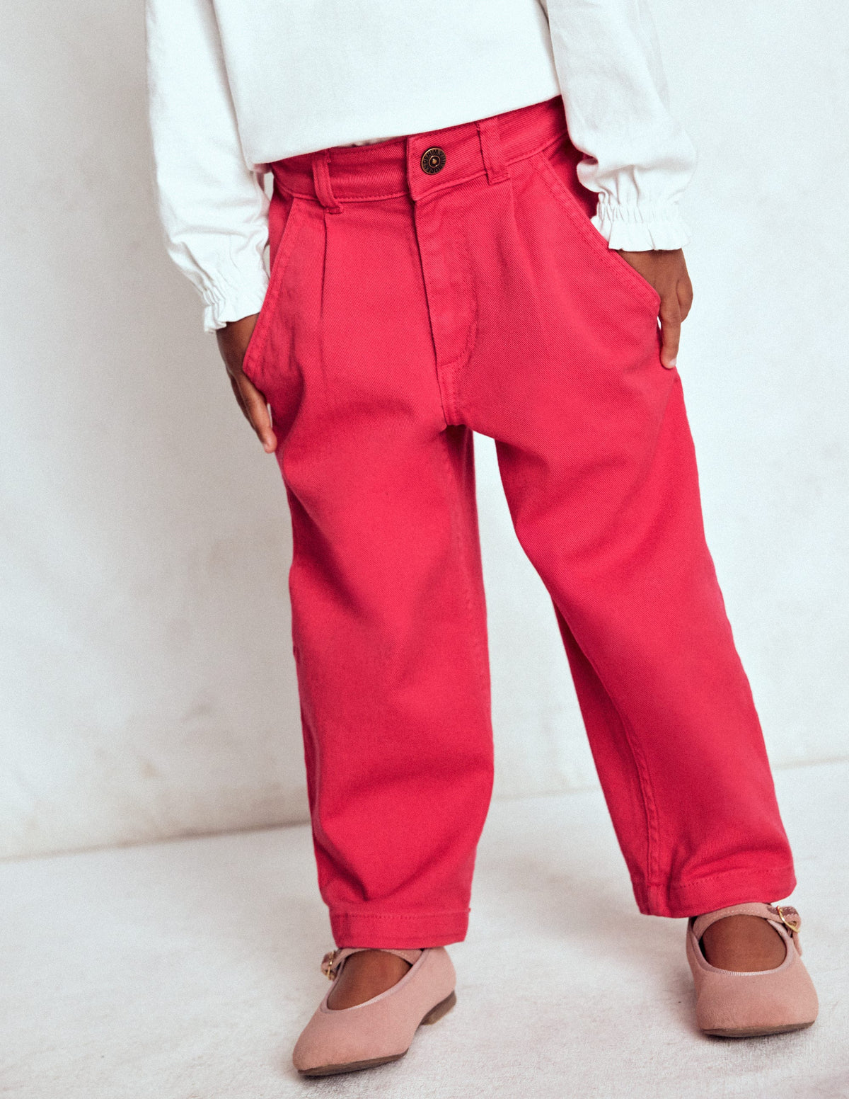 Pleat Jeans-Raspberry Pink - Image 2