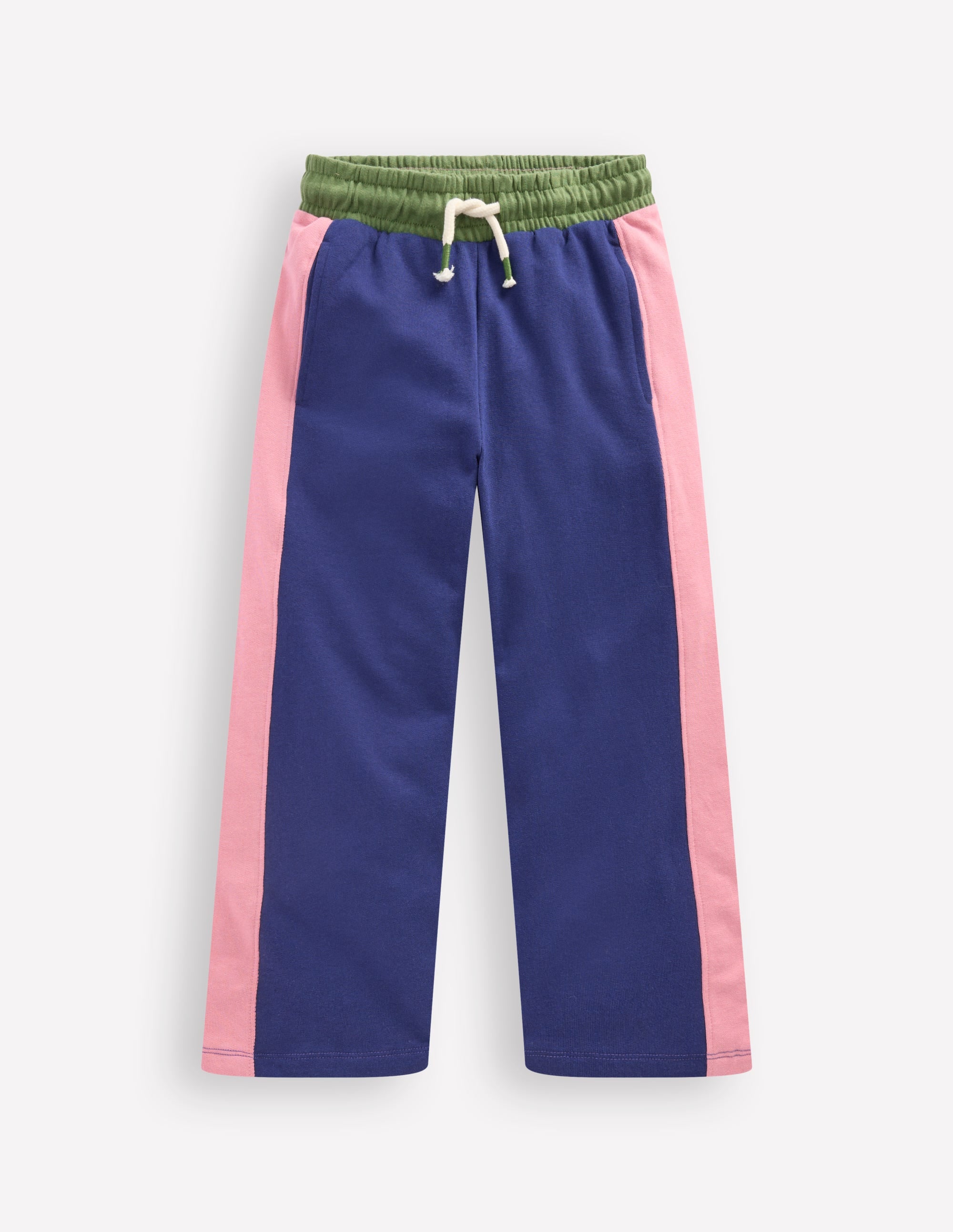 Wide Leg Colourblock Joggers-Starboard Blue Colourblock - Image 1