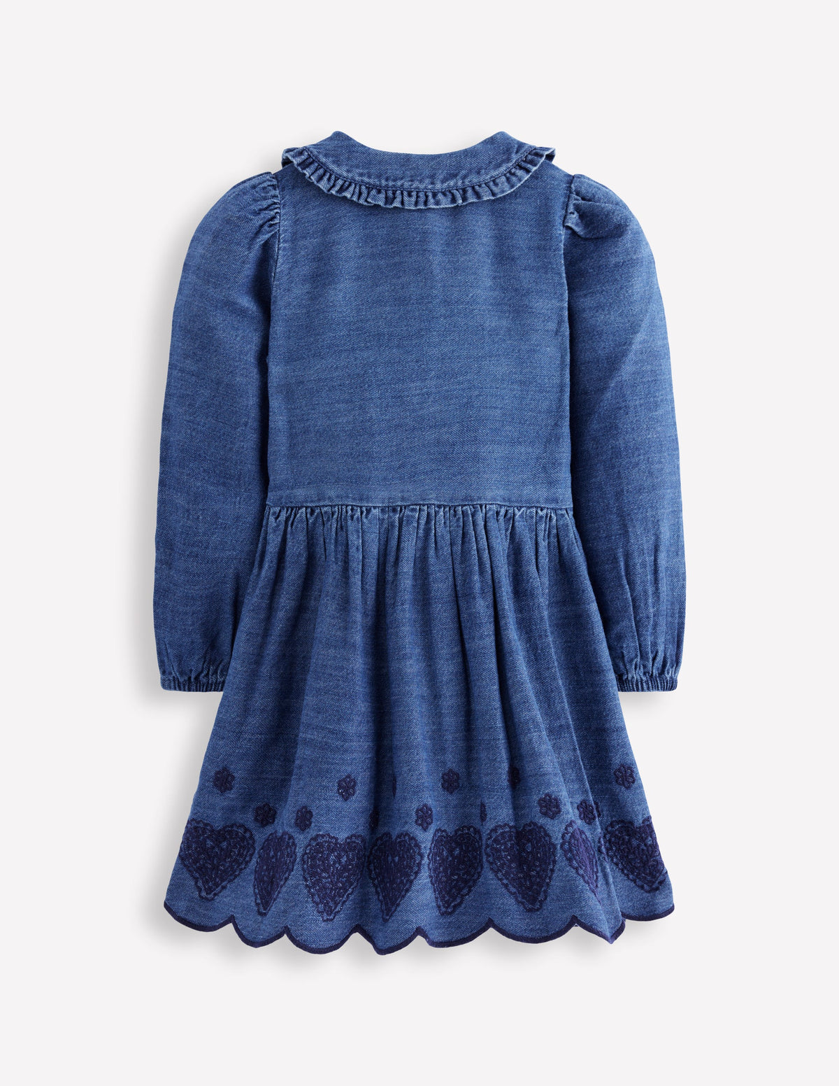 Hübsches Hemdblusenkleid-Medium Vintage Lochstickerei Herzen-2