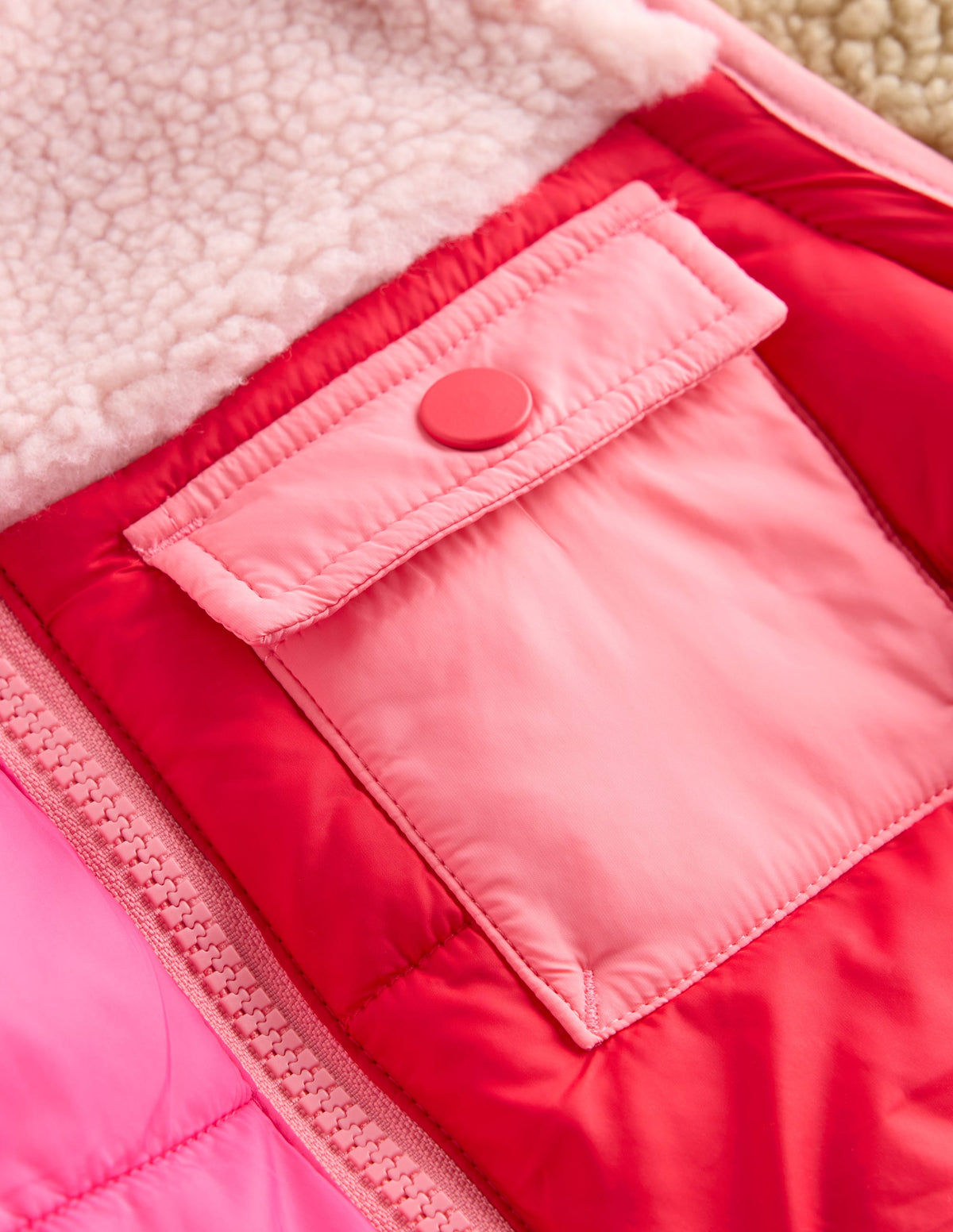 2-in-1 Borg Mix Jacket-Pink Borg Colourblock - Image 4