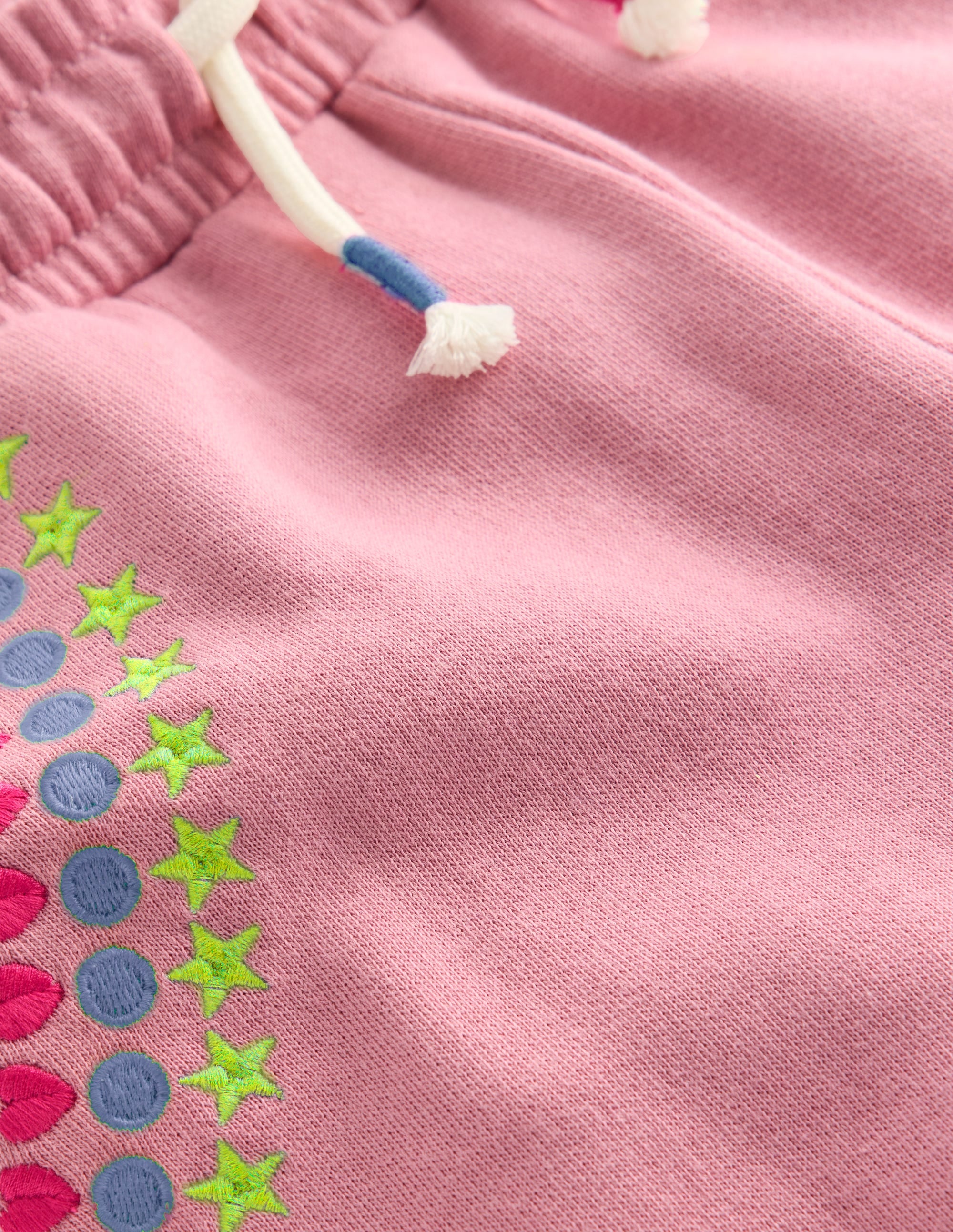 Bas de jogging évasé brodé-Broderie brume rose - Image 3
