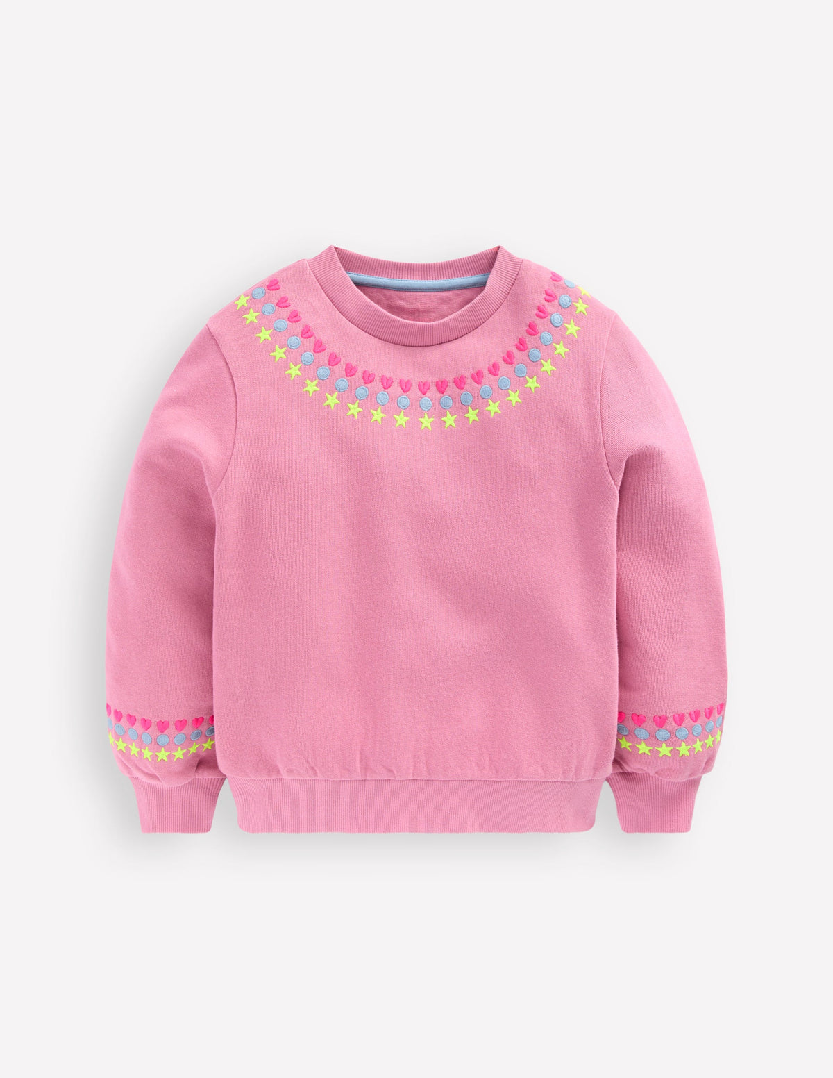 Besticktes Sweatshirt-Rosa Schleier Stickerei-1
