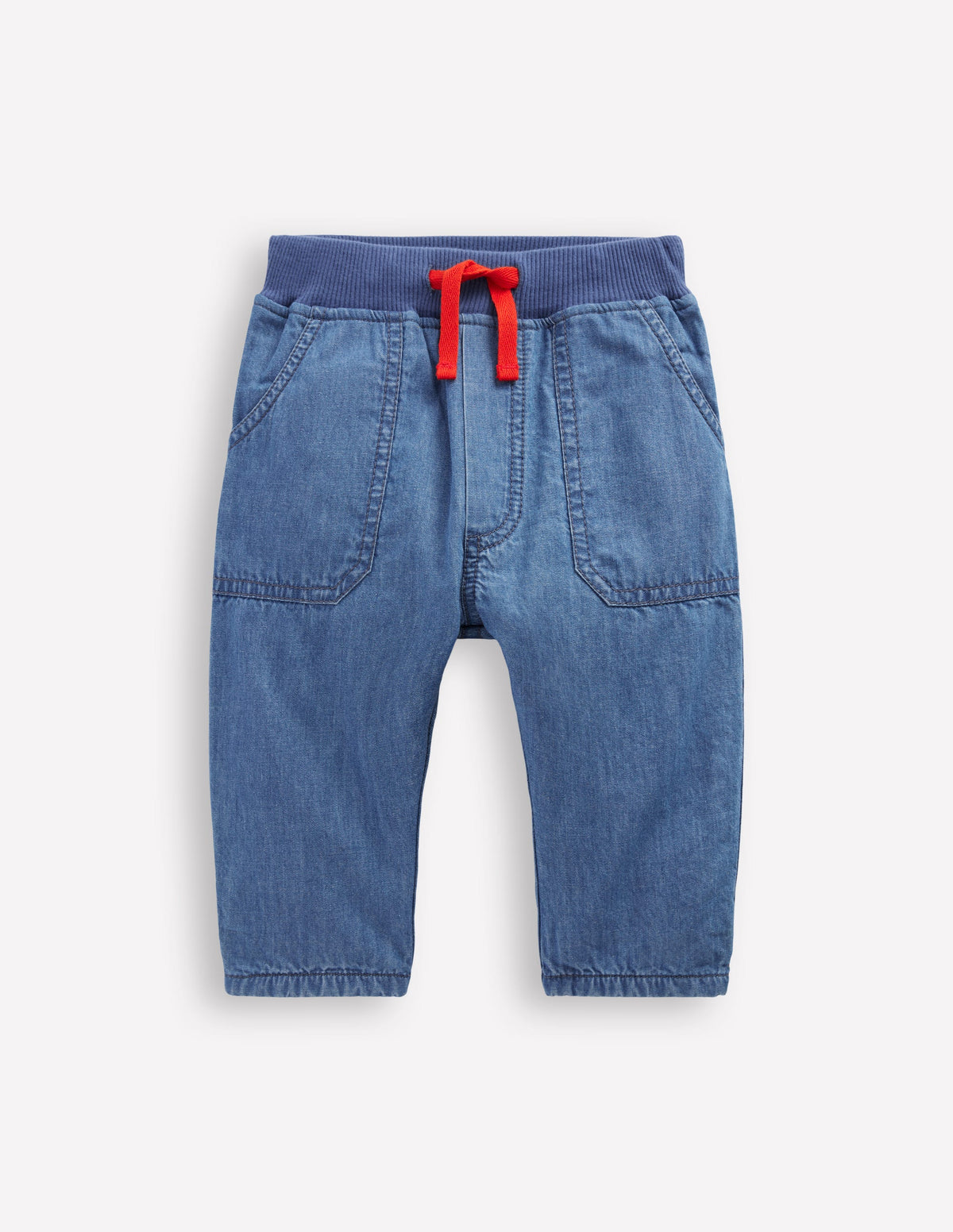 Cosy Lined Trousers-Blue Chambray - Image 1