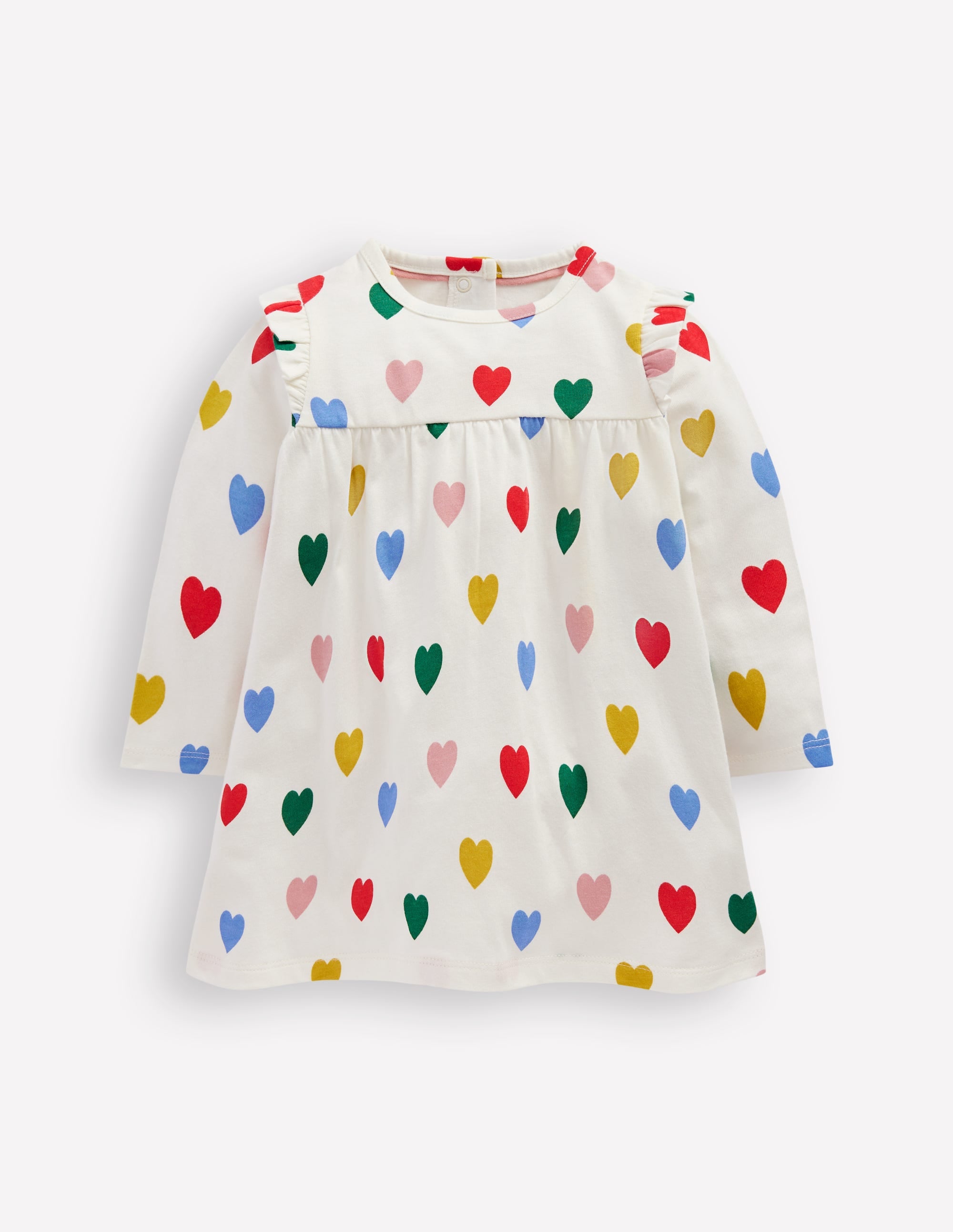 Bedrucktes Jerseykleid-Regenbogen Herzen - Image 1