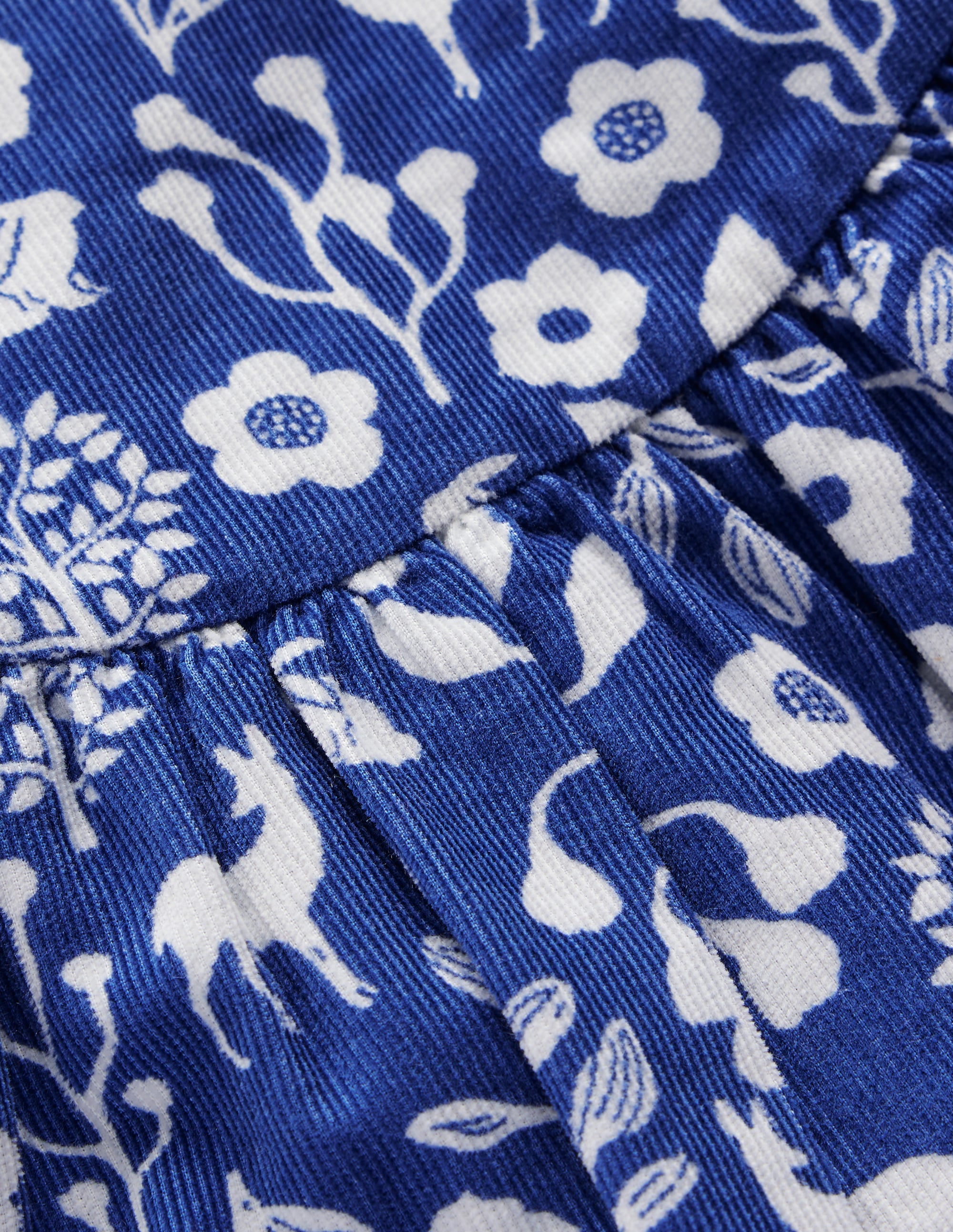 Gewebtes Kleid mit Passe-Blau Waldspaziergang - Image 3