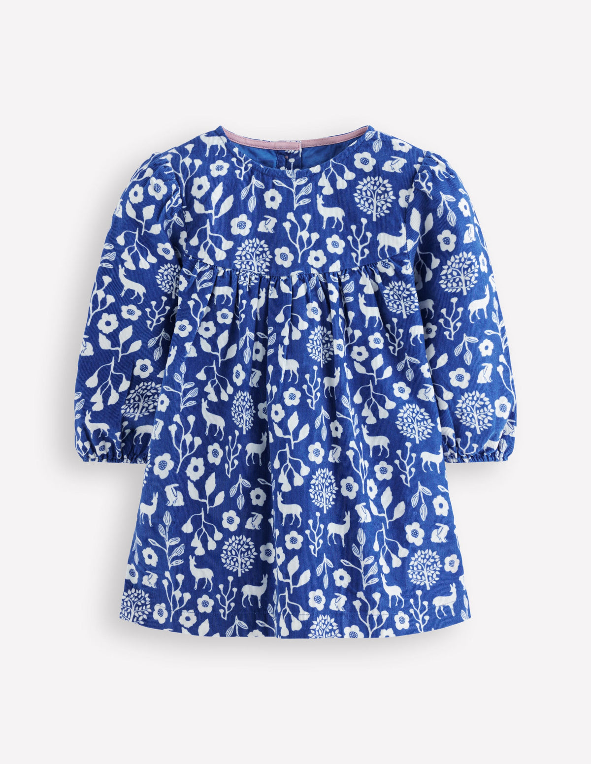 Gewebtes Kleid mit Passe-Blau Waldspaziergang - Image 1
