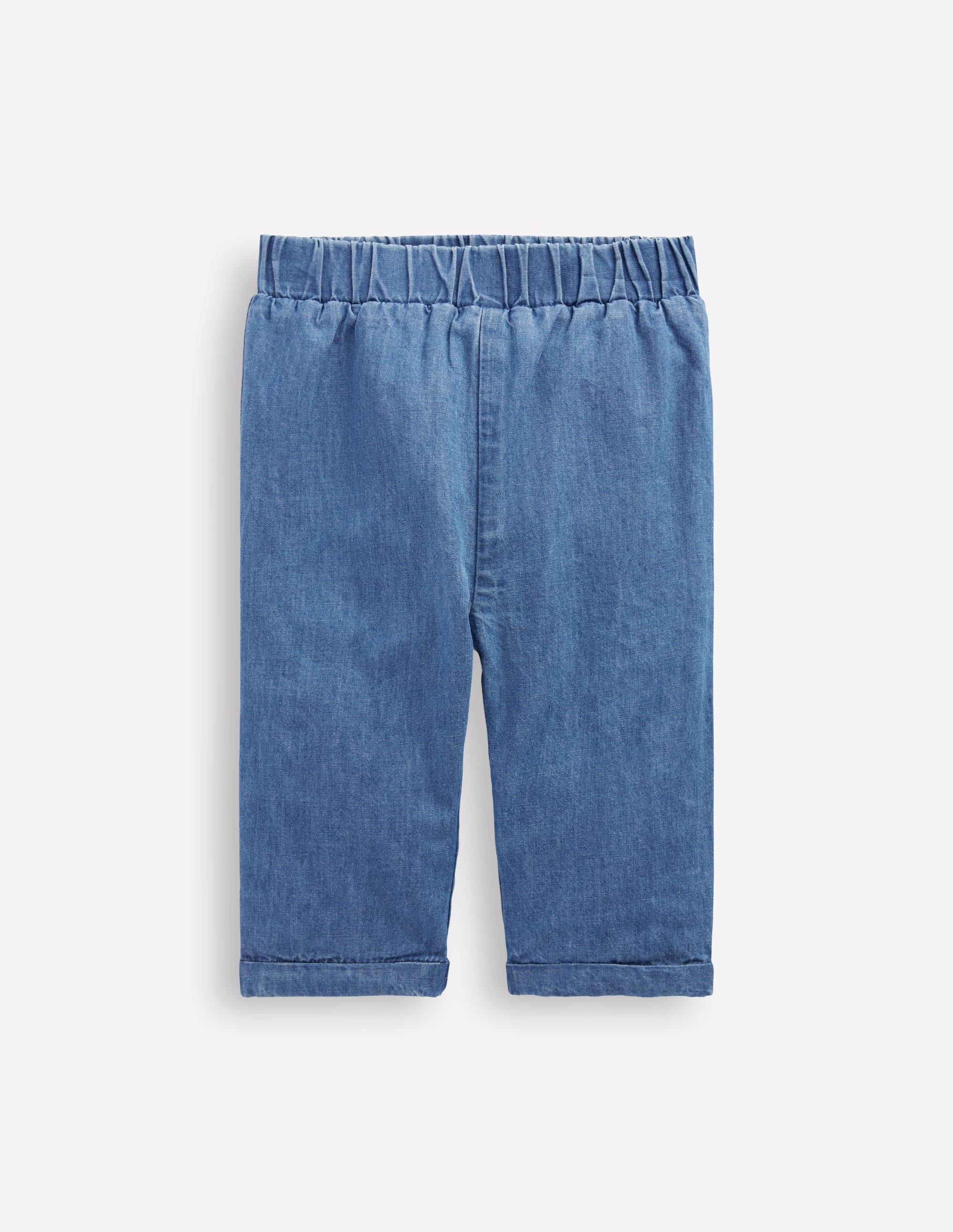 Cosy Lined Trousers-Blue Chambray - Image 1