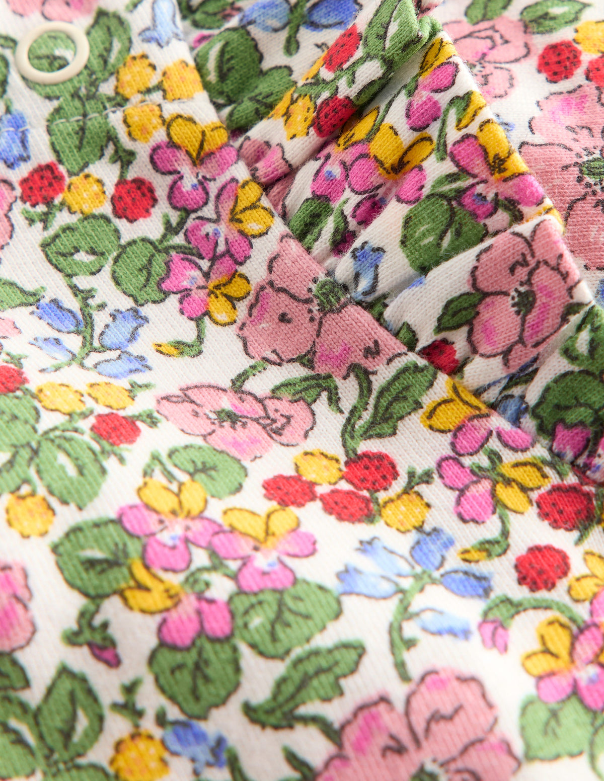 Body mit Rüschen an den Schultern-Weiches Naturweiß Beere Blumenmuster - Image 3