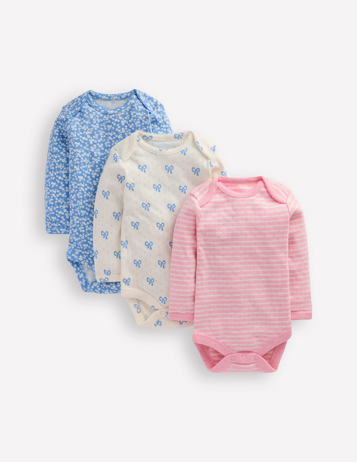 3-pack Pointelle Bodies-Soft Ivory Tiny Bows - Image 1