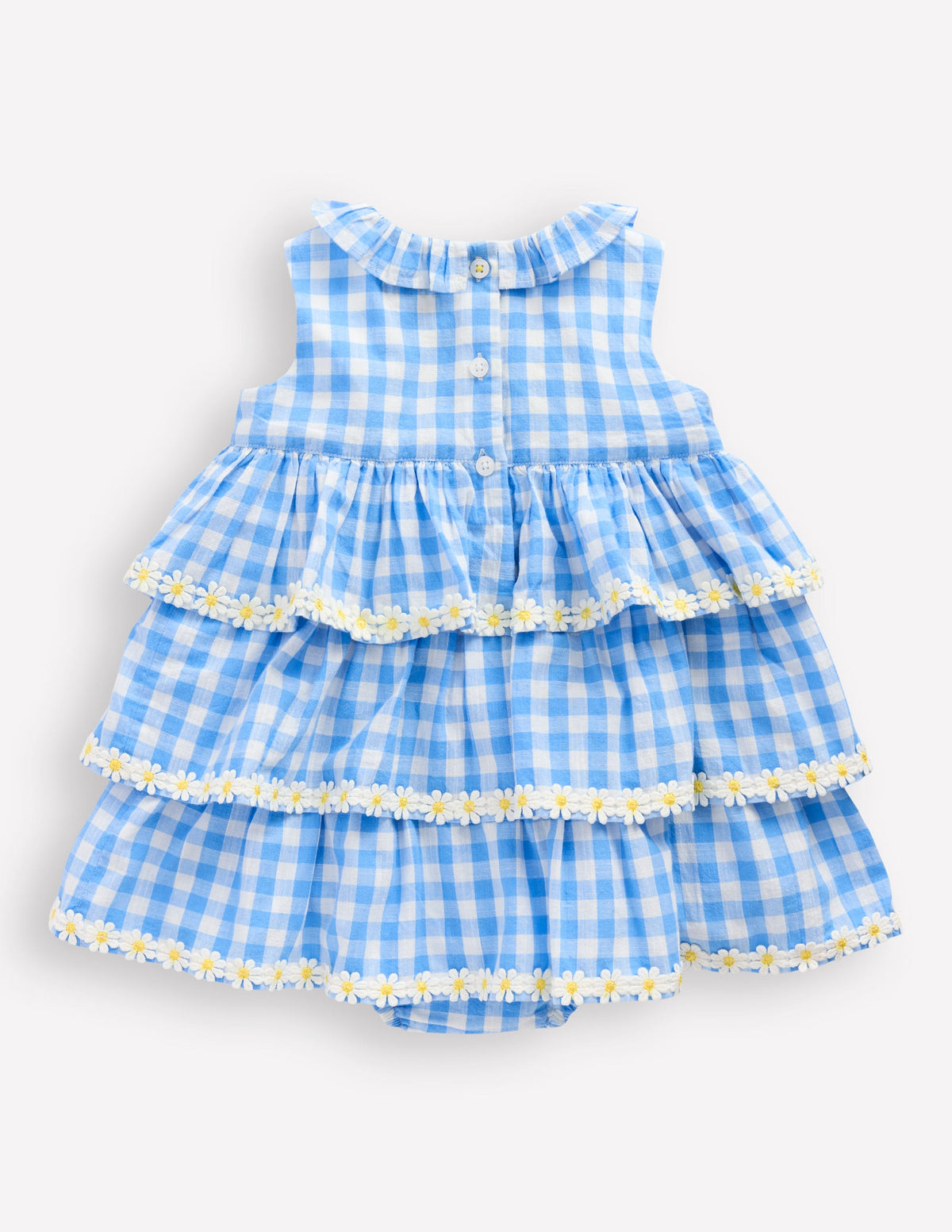 Gewebter Strampler mit Rüschen-Vichykaro Gänseblümchen - Image 2
