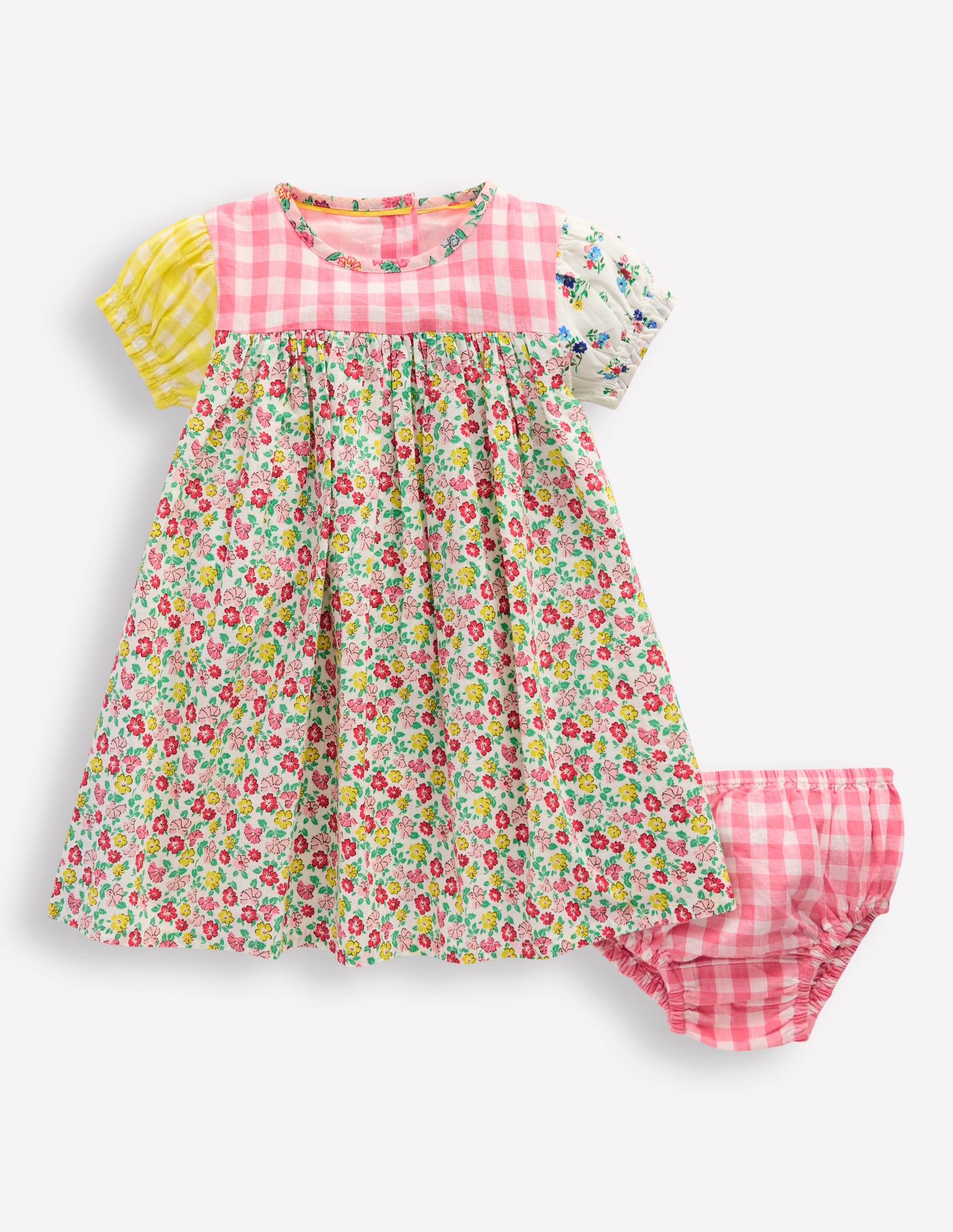 Robe tissée froncée-Pêle-mêle multi-5