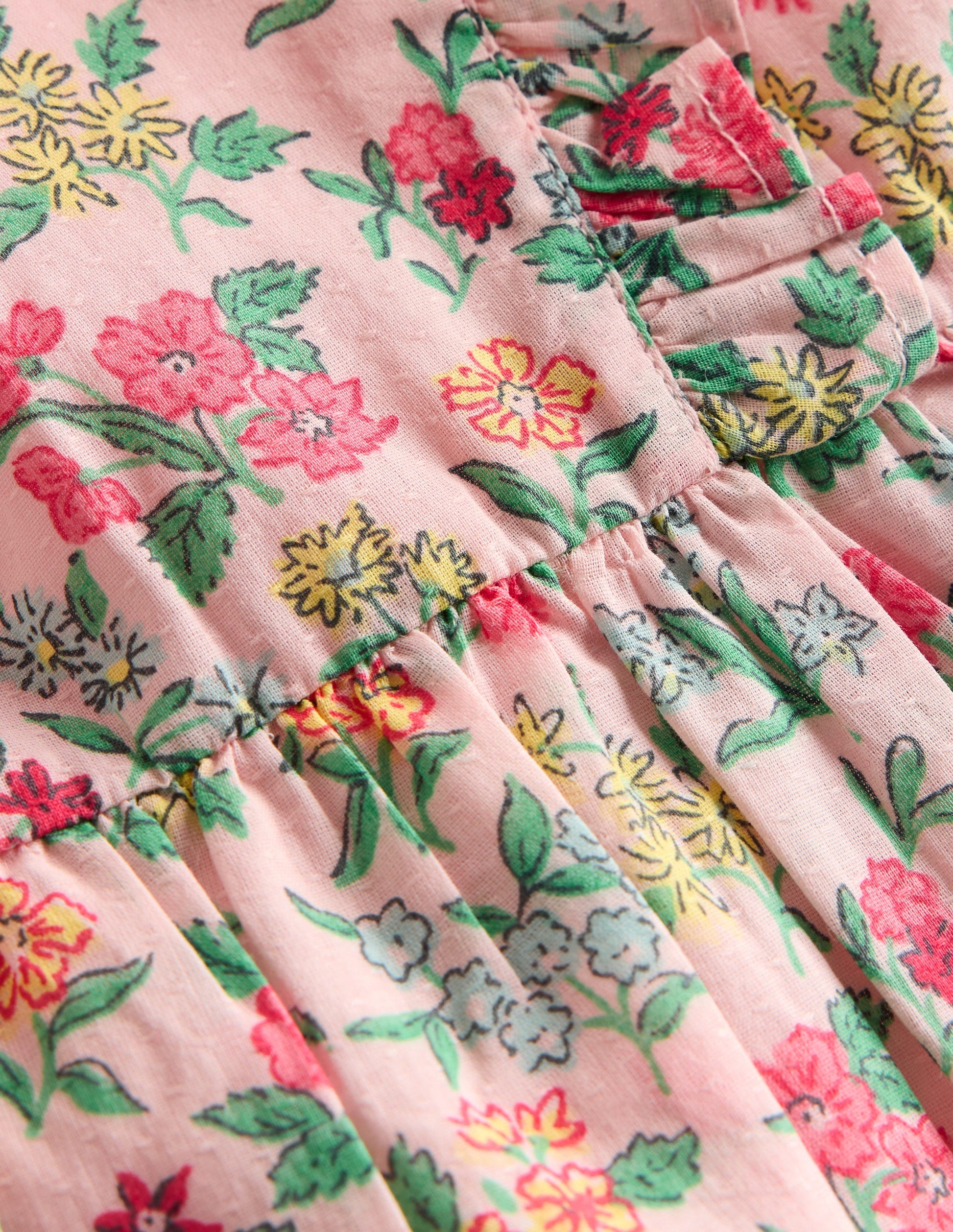 Schürzenkleid mit Rüschen-Kreiderosa Garten-Blümchen-8