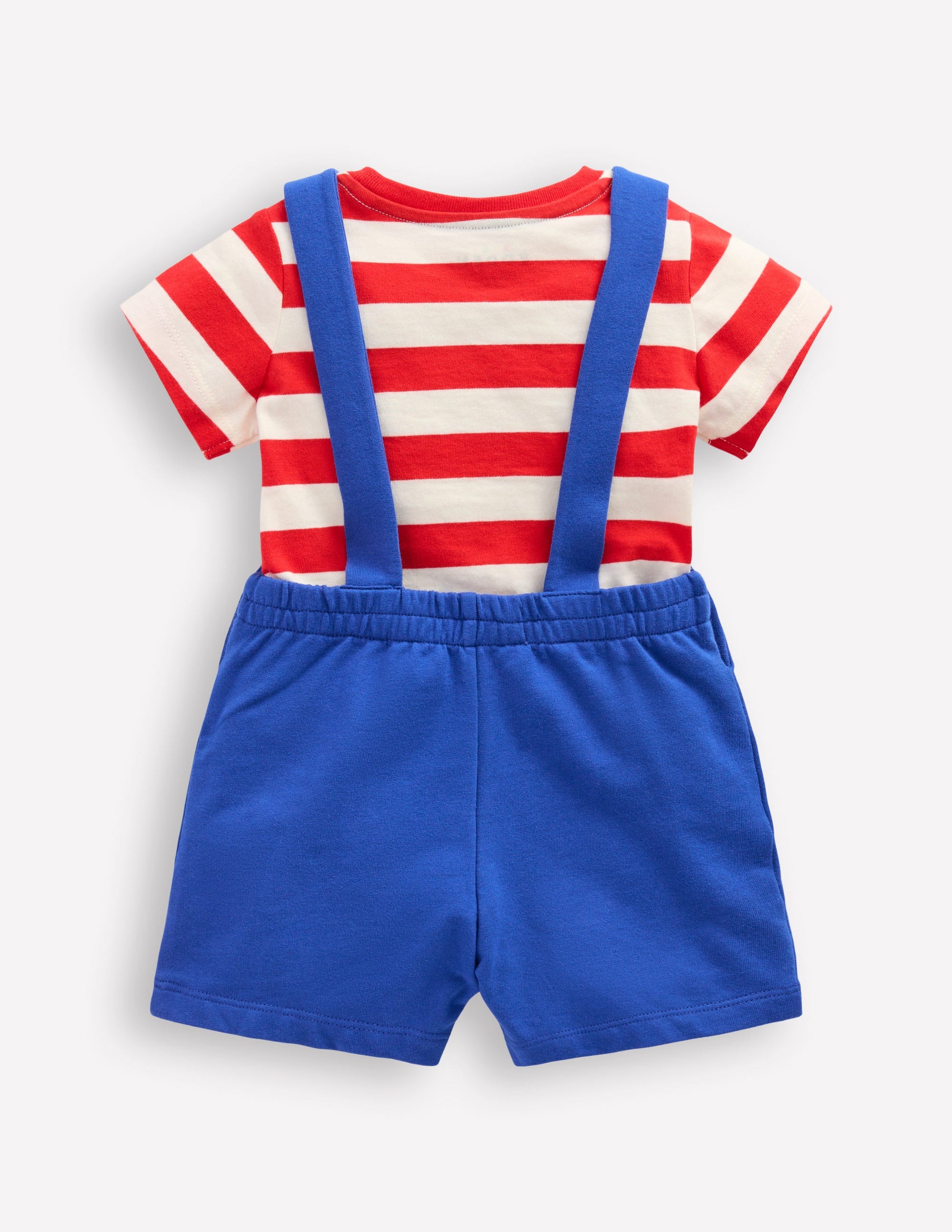 Latzhosen-Set aus Bouclé-Jersey-Marineblau Frucht-5