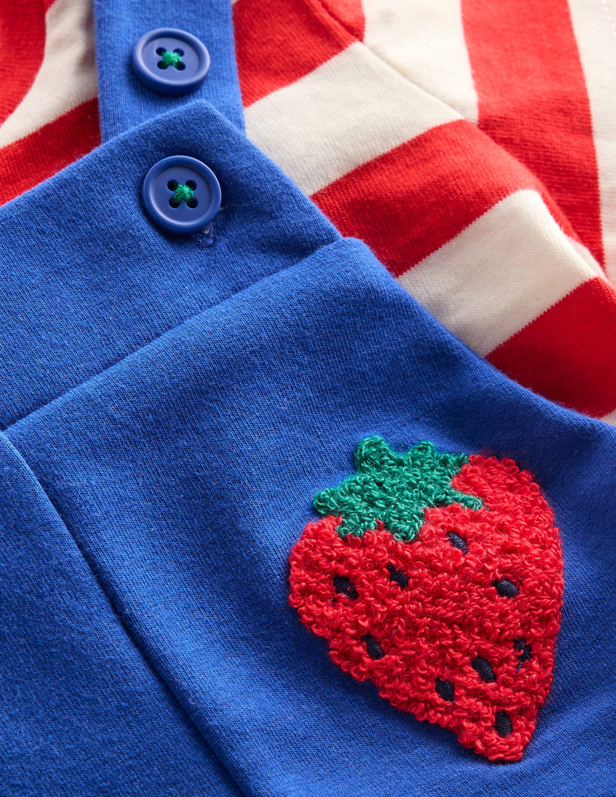 Latzhosen-Set aus Bouclé-Jersey-Marineblau Frucht - Image 6